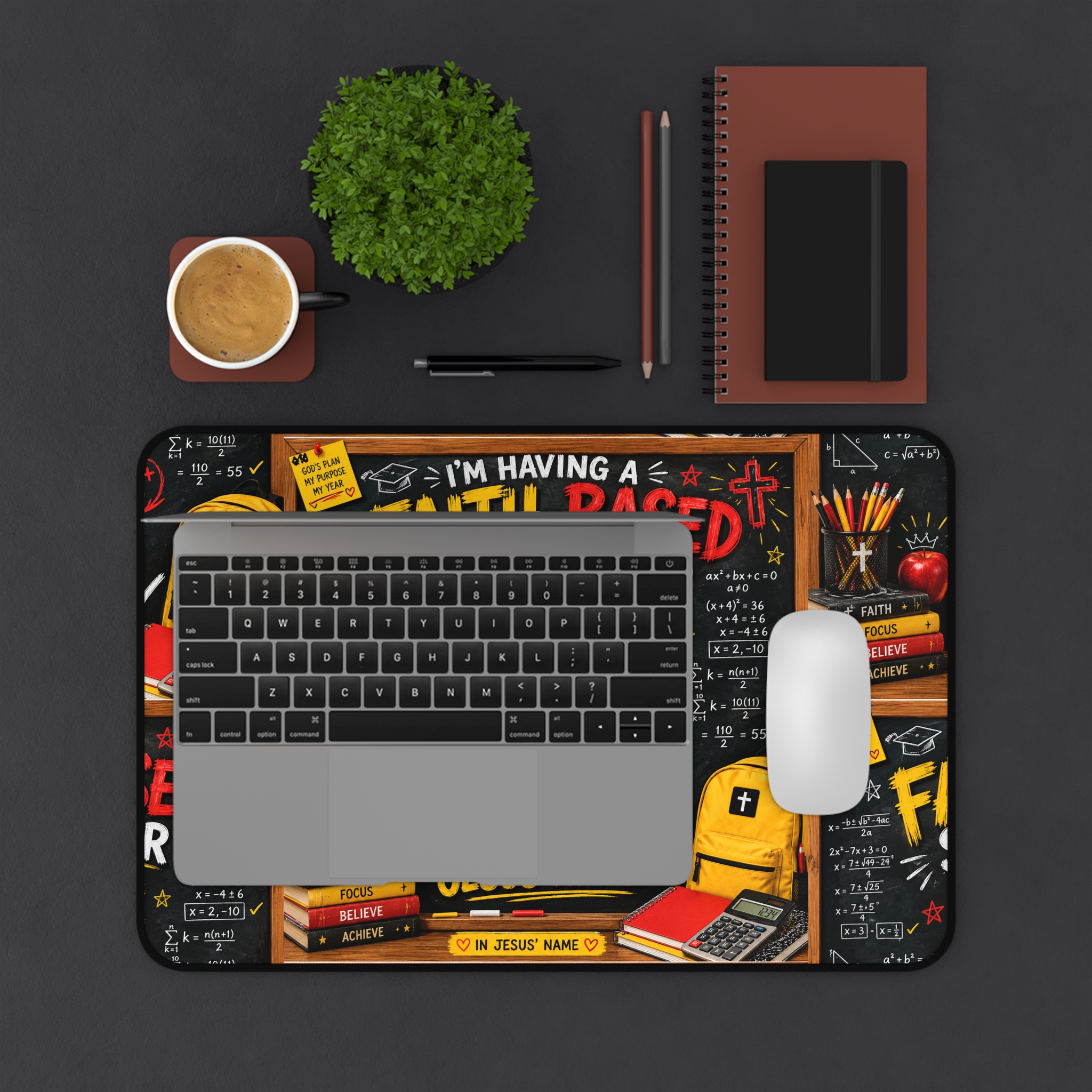 Faith-Based School Year Desk Mat — Christian Student Desk Pad with Inspirational Prayer & Study Design - Image 3