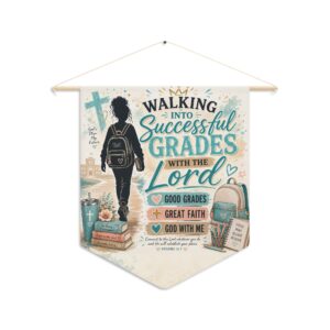 Inspirational Christian School Pennant — "Walking into Successful Grades with the Lord"