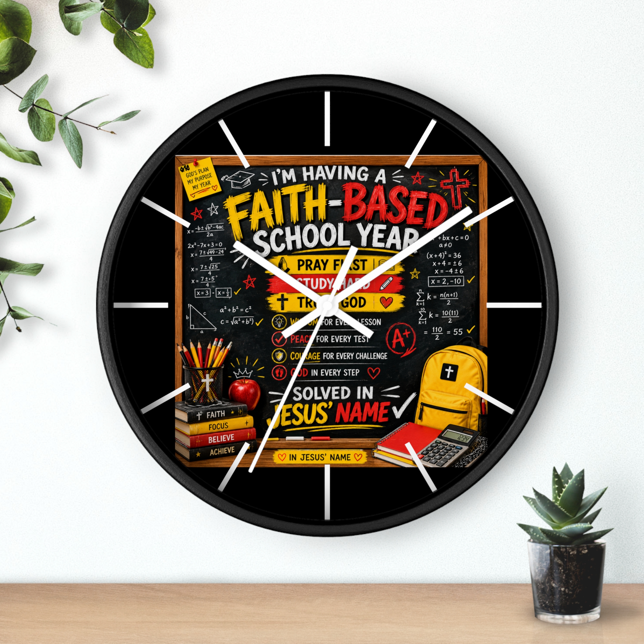 Faith-Based School Year Wall Clock — Christian Back-to-School Prayer & Study Design - Image 3