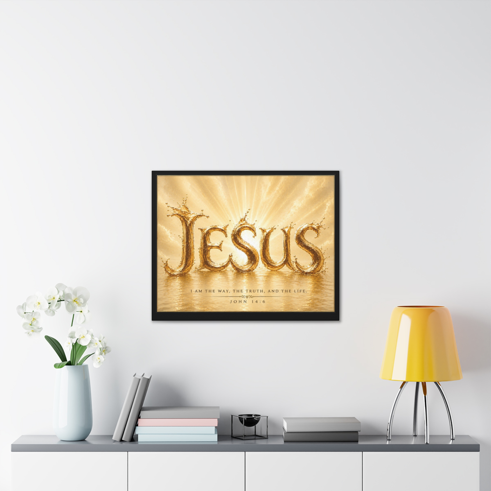 Jesus Water Gold Canvas Wall Art — John 14:6 Inspirational Christian Decor - Image 7