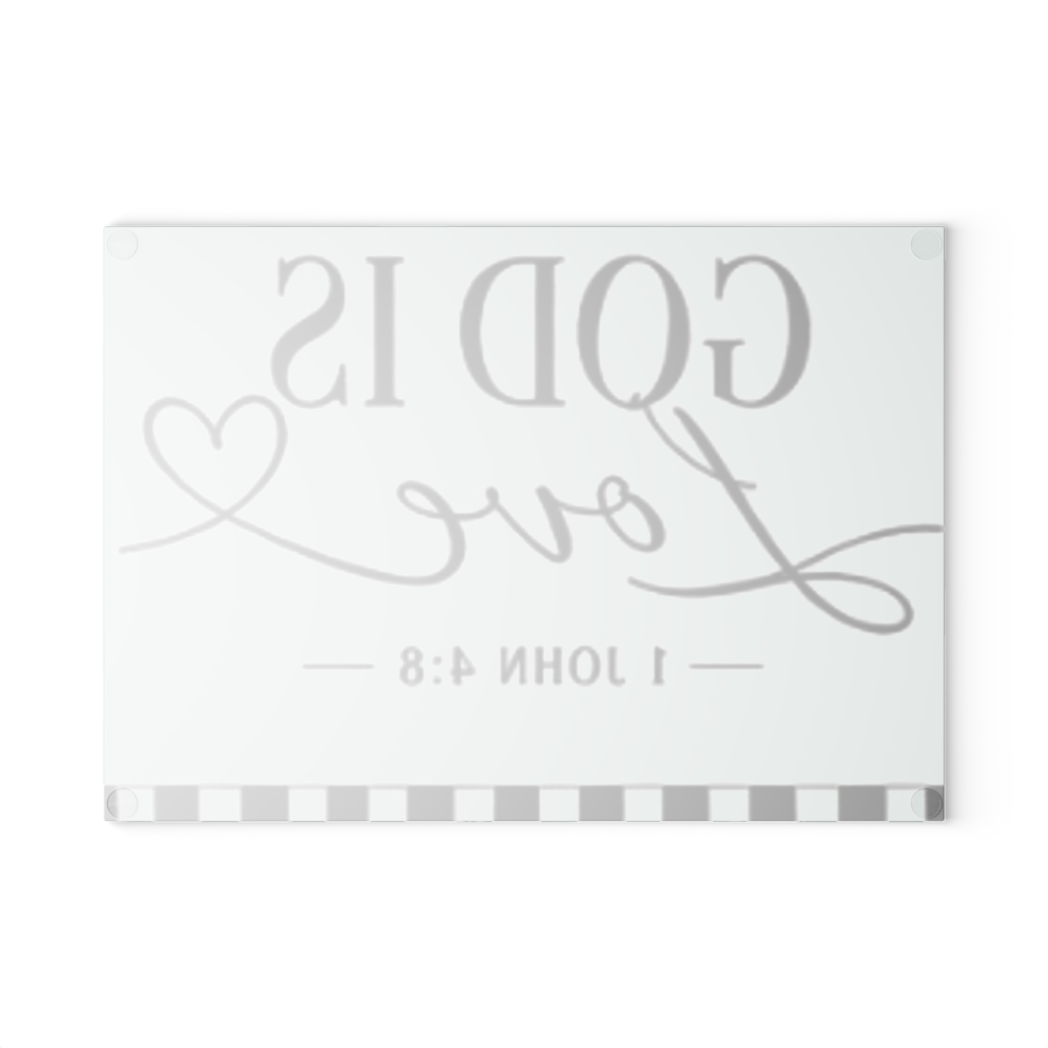 God Is Love Glass Cutting Board – 1 John 4:8 Decorative Kitchen Board - Image 2
