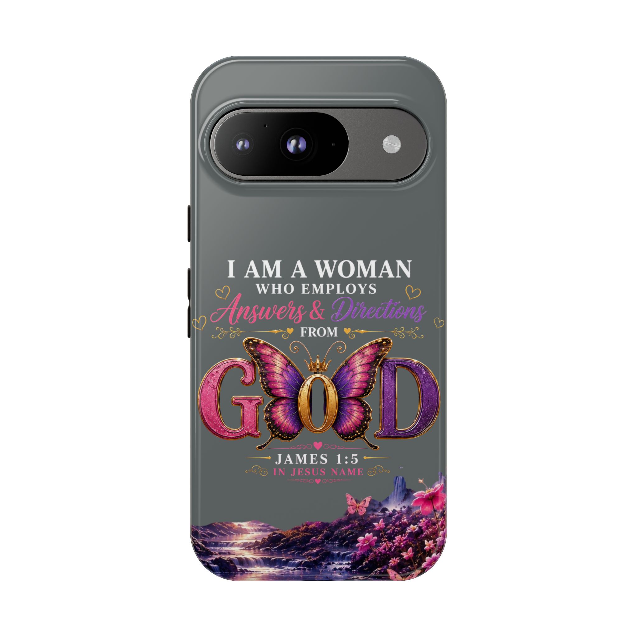 “I Am a Woman Who Employs Answers & Wisdom from God” Butterfly Design phone case - Image 127