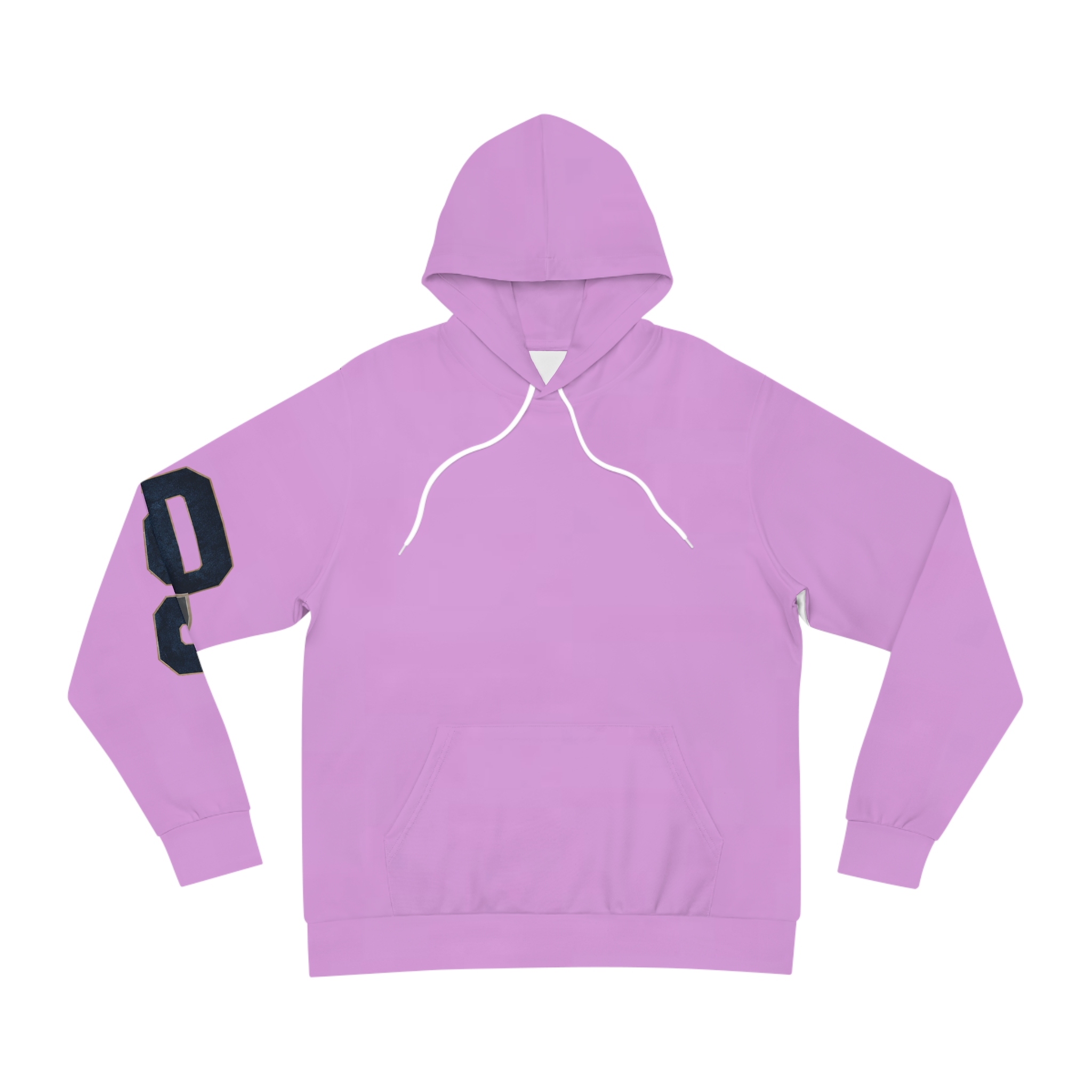 God Lilac Graphic Varsity Hoodie — Minimal Letter “O” Sleeve Pullover - Image 2