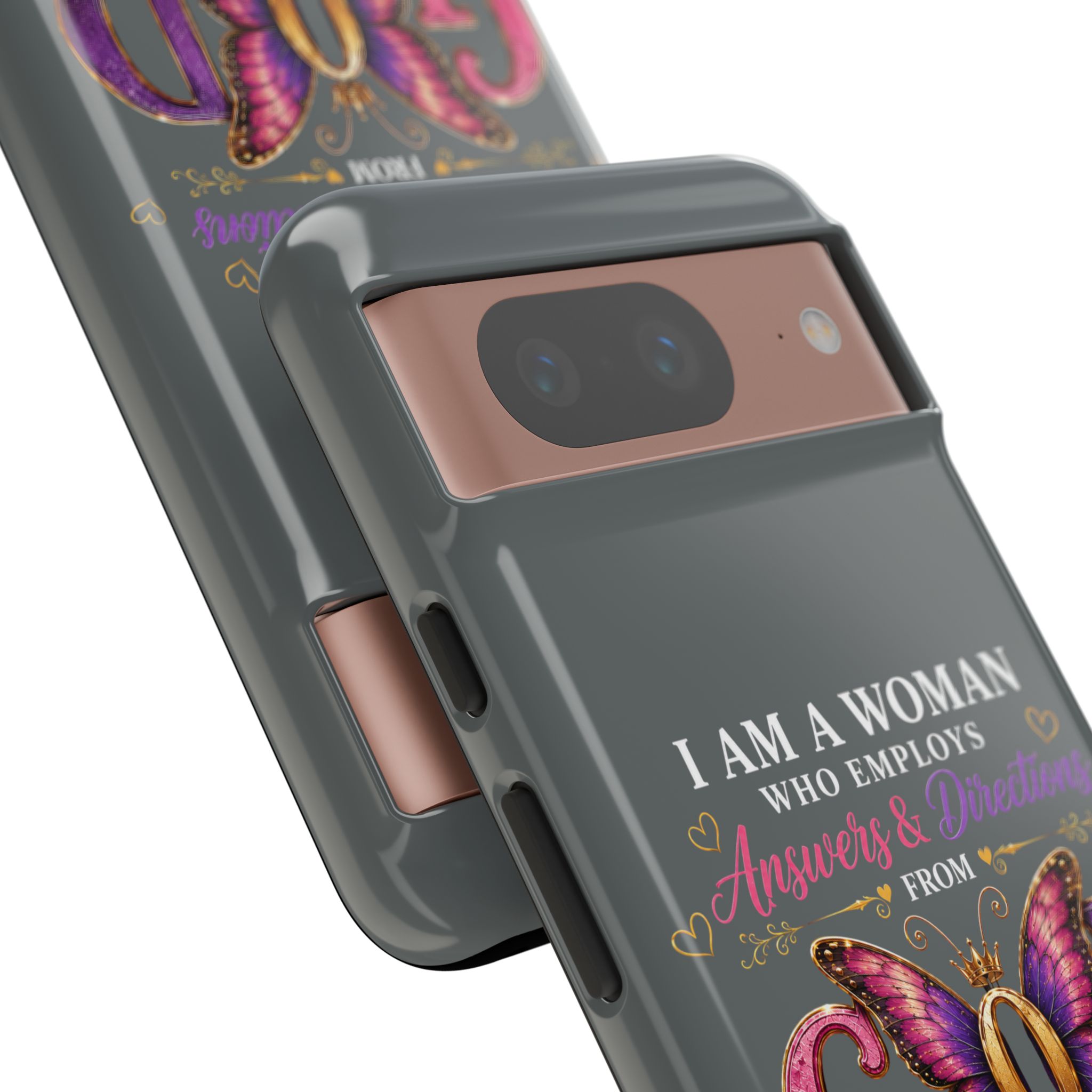 “I Am a Woman Who Employs Answers & Wisdom from God” Butterfly Design phone case - Image 112