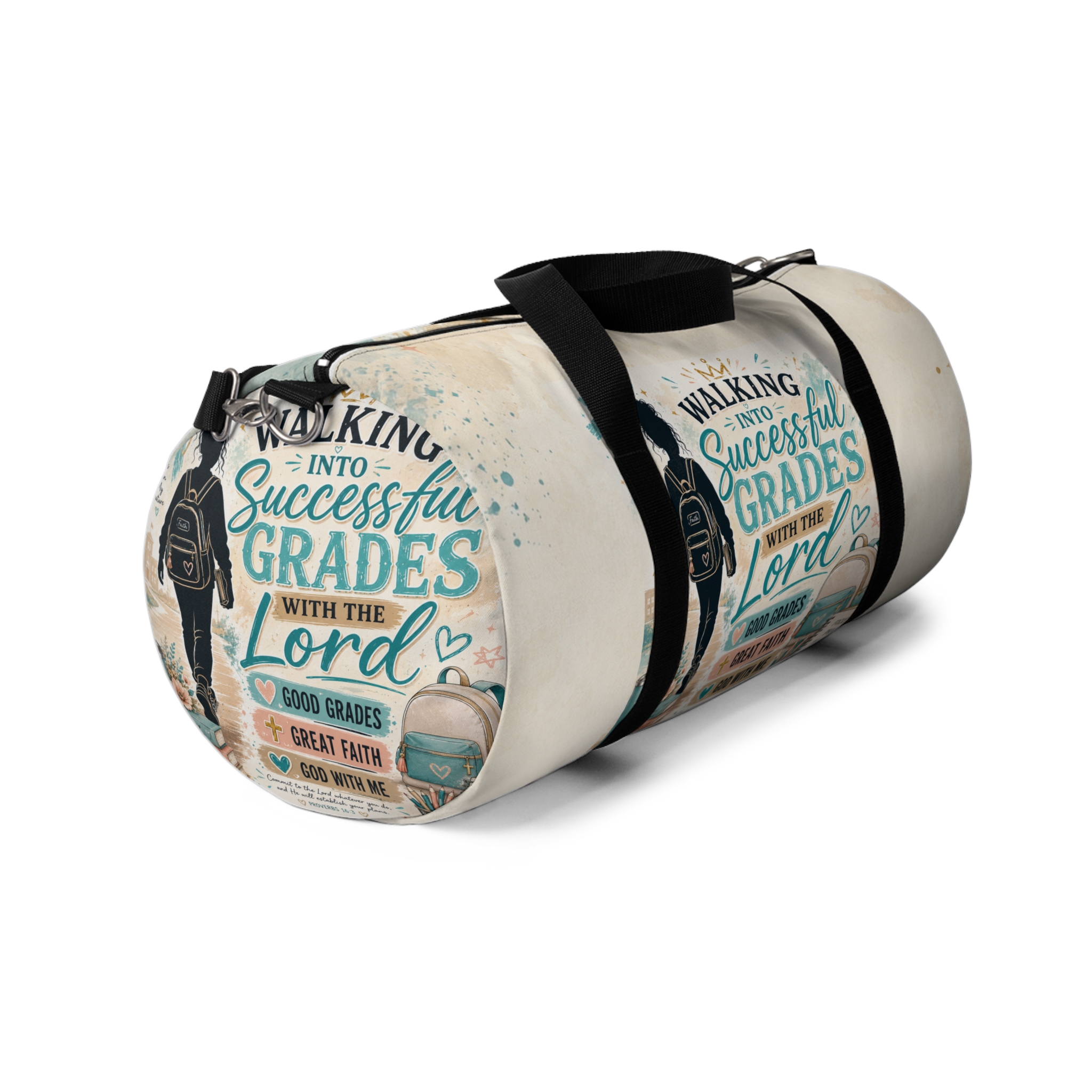 Inspirational Christian Duffel Bag — "Walking Into Successful Grades with the Lord" - Image 3
