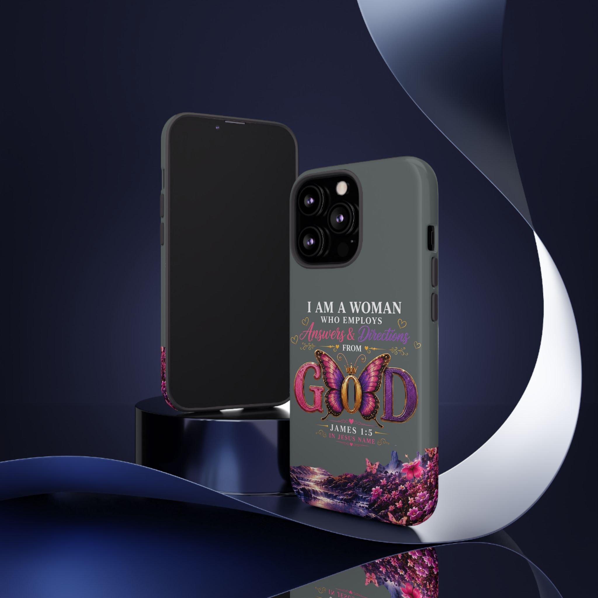 “I Am a Woman Who Employs Answers & Wisdom from God” Butterfly Design phone case - Image 26