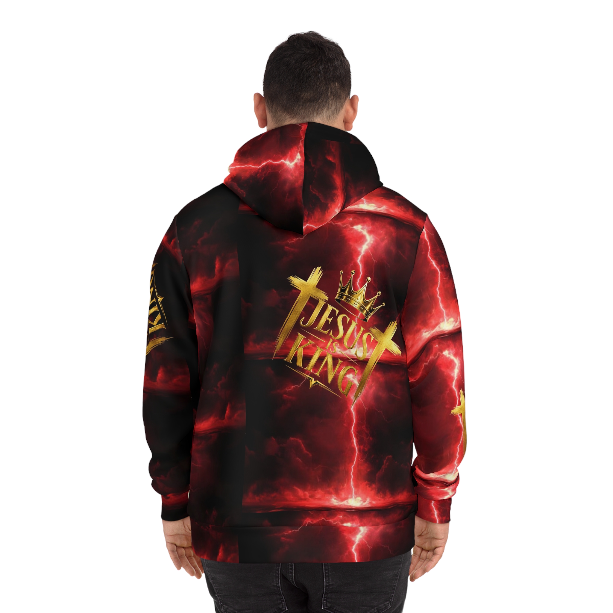 Jesus Is King Red Lightning Hoodie - Image 4
