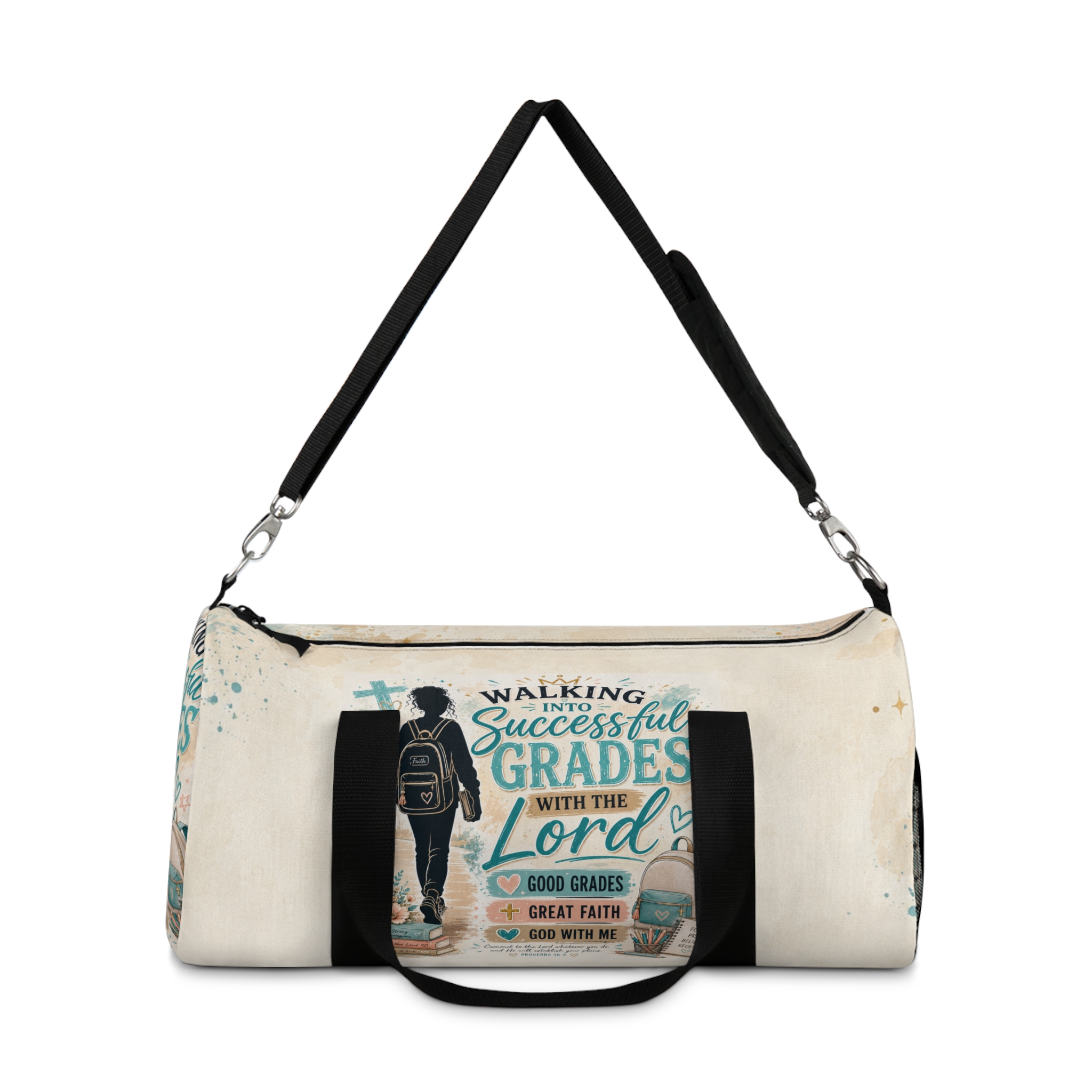 Inspirational Christian Duffel Bag — "Walking Into Successful Grades with the Lord" - Image 6