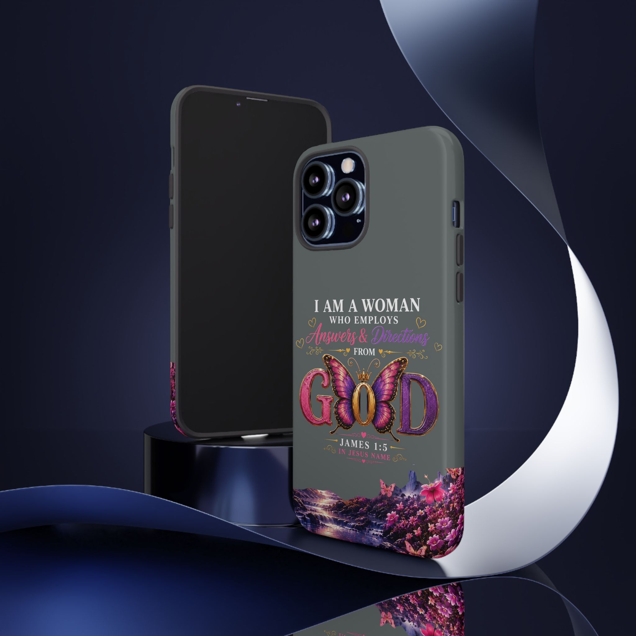 “I Am a Woman Who Employs Answers & Wisdom from God” Butterfly Design phone case - Image 28