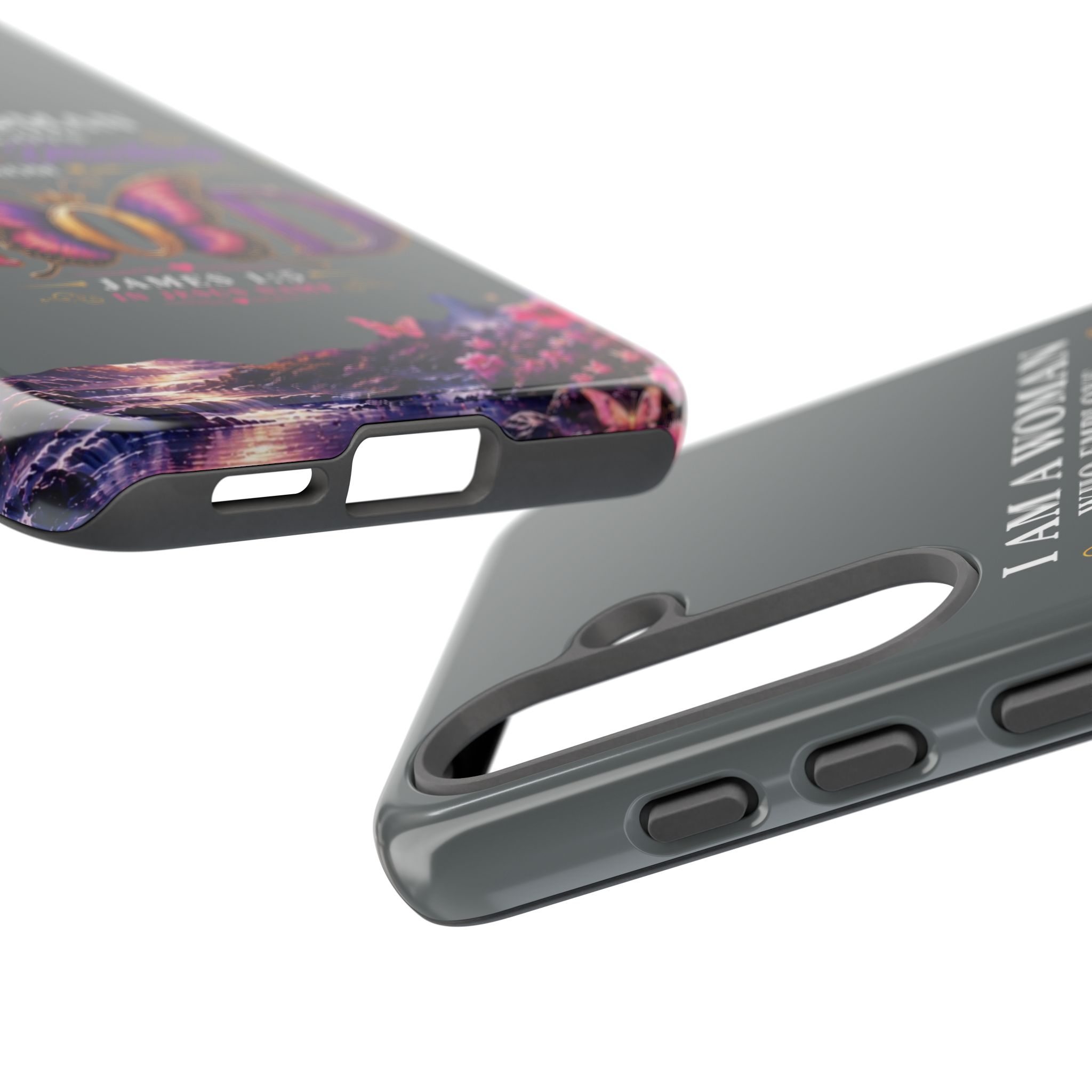 “I Am a Woman Who Employs Answers & Wisdom from God” Butterfly Design phone case - Image 138