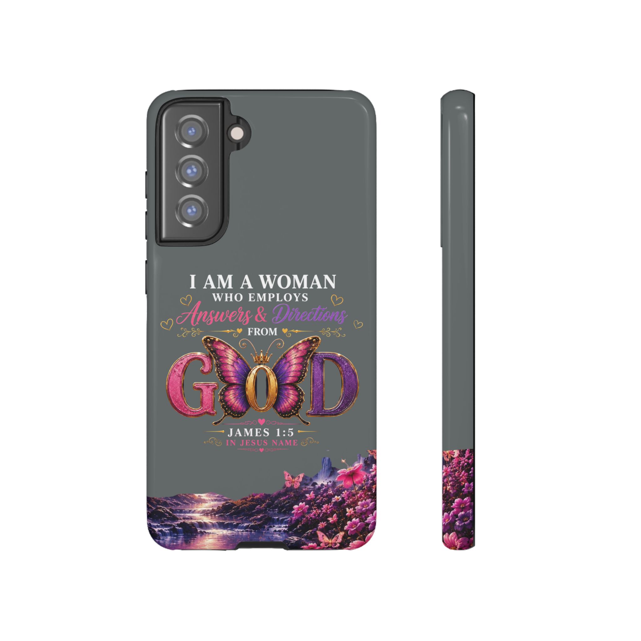 “I Am a Woman Who Employs Answers & Wisdom from God” Butterfly Design phone case - Image 39