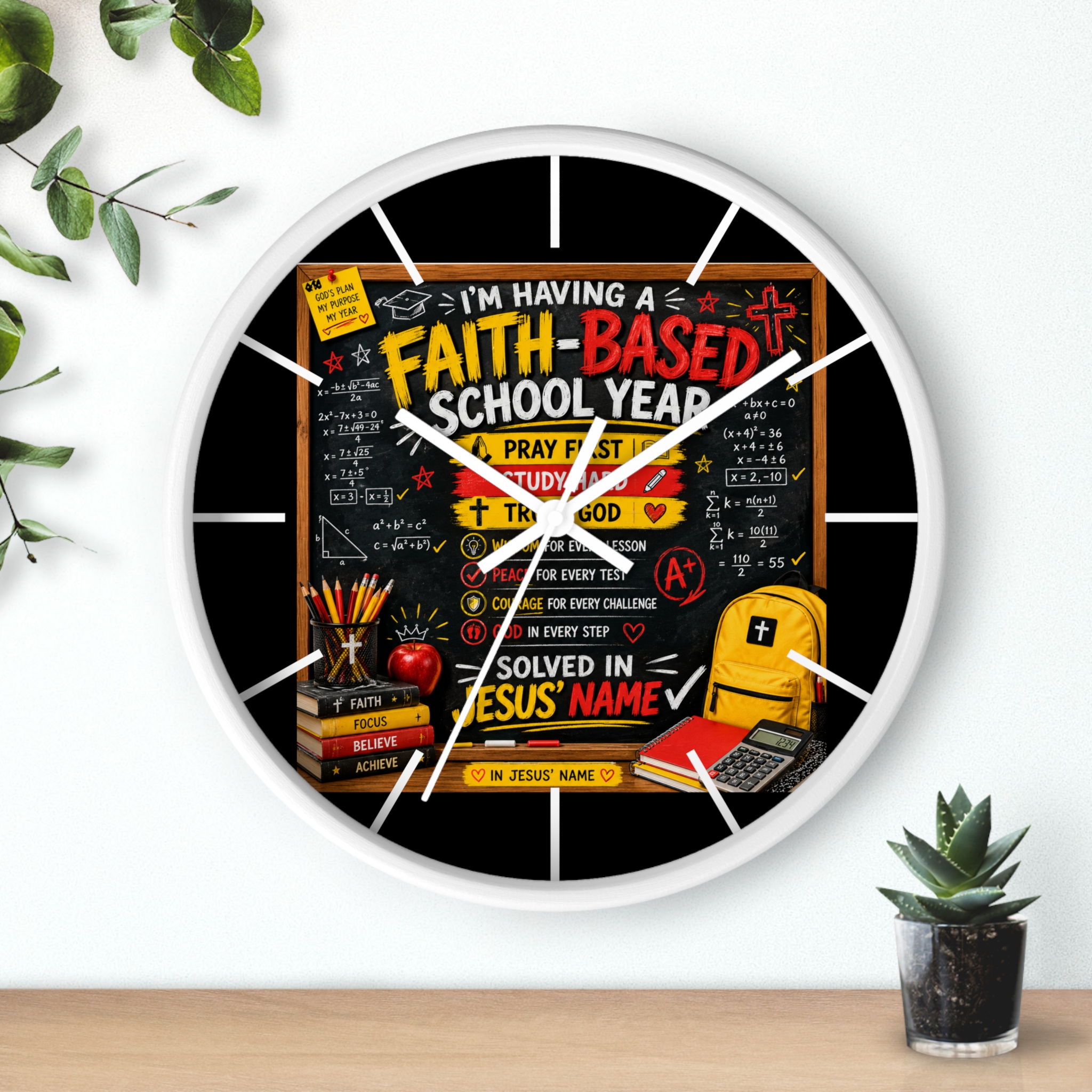 Faith-Based School Year Wall Clock — Christian Back-to-School Prayer & Study Design - Image 6