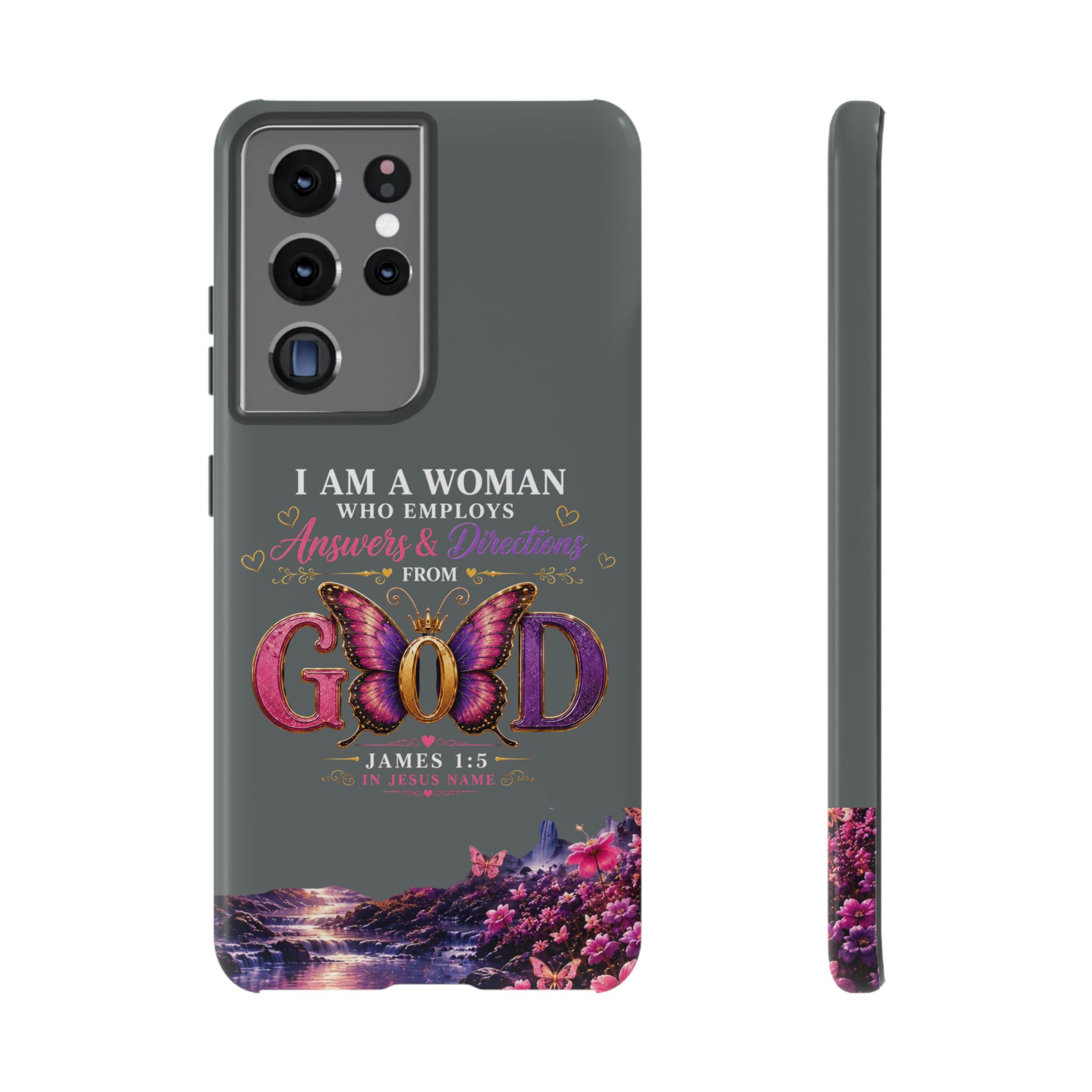 “I Am a Woman Who Employs Answers & Wisdom from God” Butterfly Design phone case - Image 33