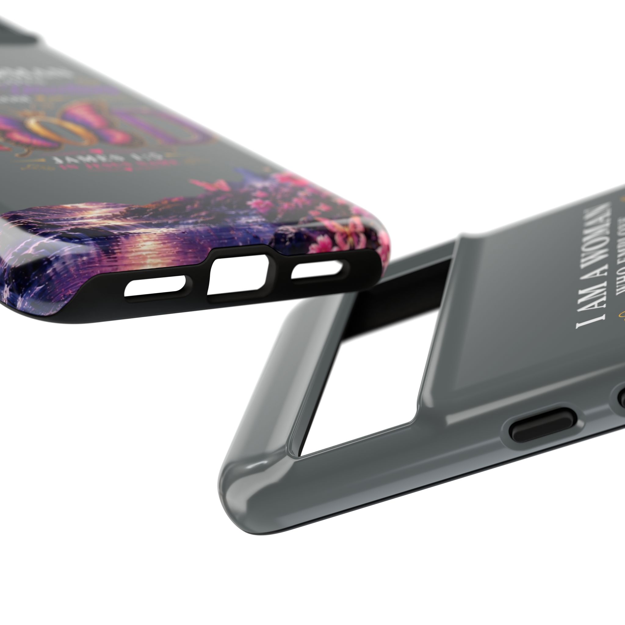 “I Am a Woman Who Employs Answers & Wisdom from God” Butterfly Design phone case - Image 109