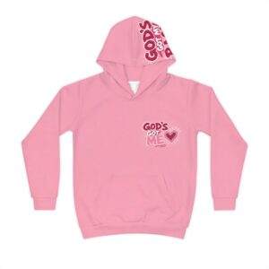 Kids Hoodie — "God's Got Me" Pink Faith Hoodie with Psalm 118:6 Back Design
