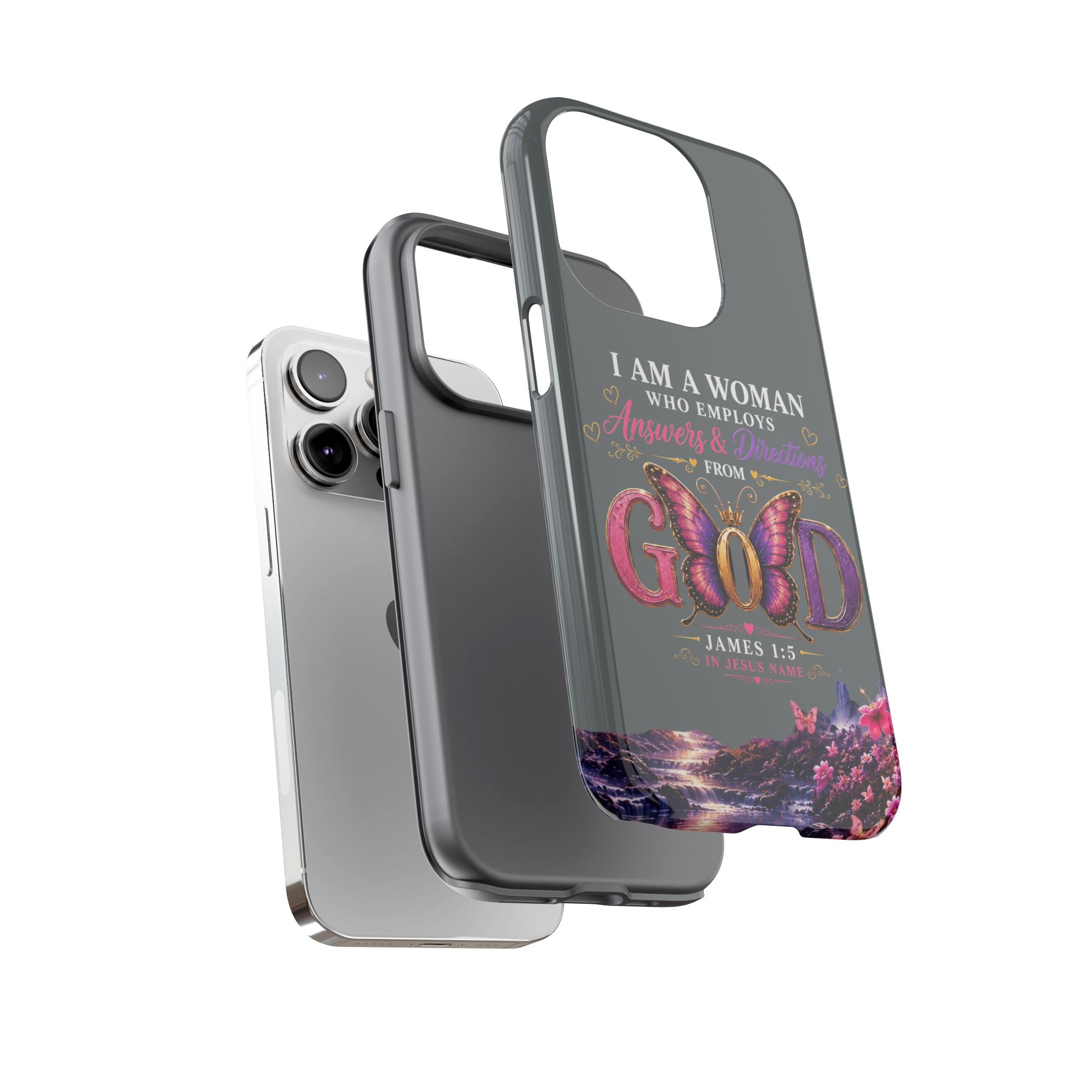 “I Am a Woman Who Employs Answers & Wisdom from God” Butterfly Design phone case - Image 53