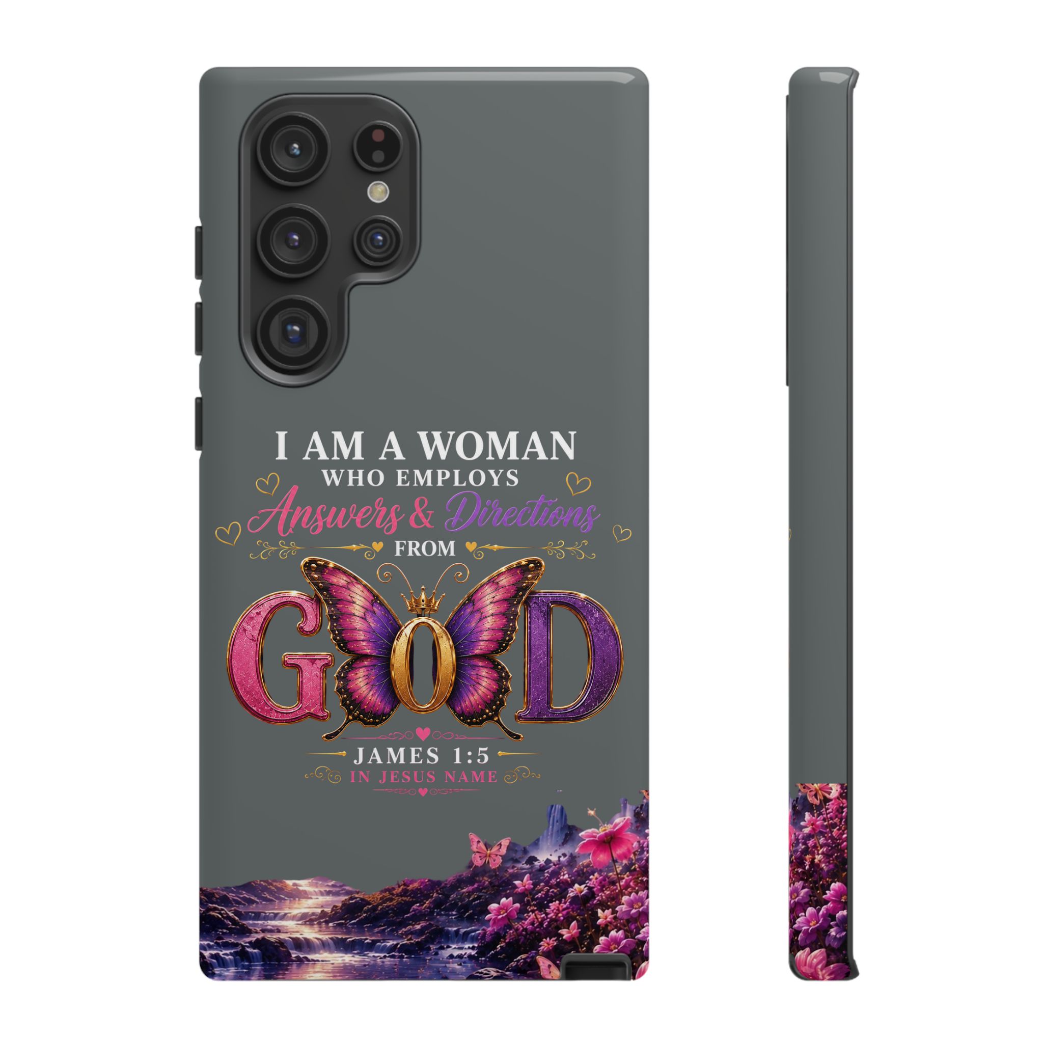 “I Am a Woman Who Employs Answers & Wisdom from God” Butterfly Design phone case - Image 45