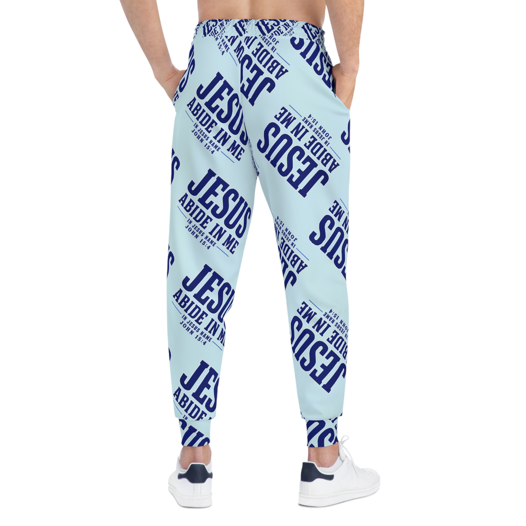 Jesus Abide In Me Athletic Joggers — Christian Faith All-Over Print - Image 4