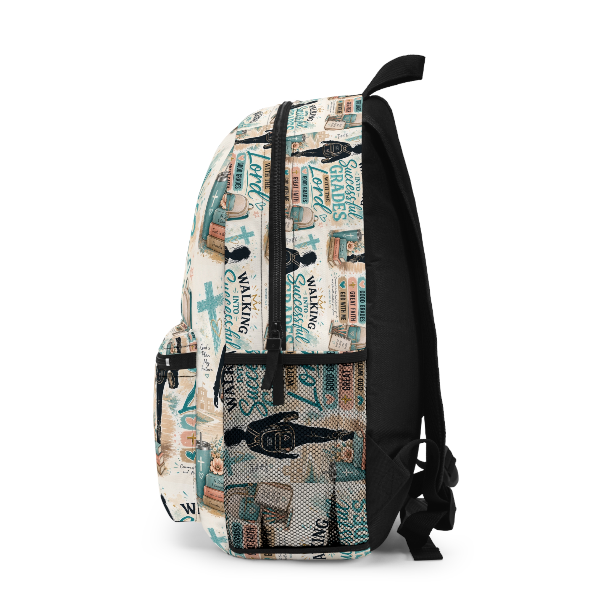 Christian Student Backpack — "Walking into Successful Grades with the Lord" Inspirational School Bag - Image 3