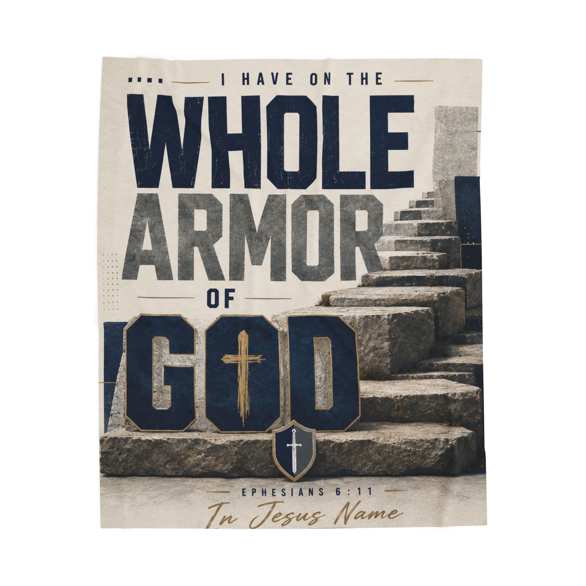 Armor of God Velveteen Plush Blanket — Christian Scripture Throw (Ephesians 6:11) - Image 2