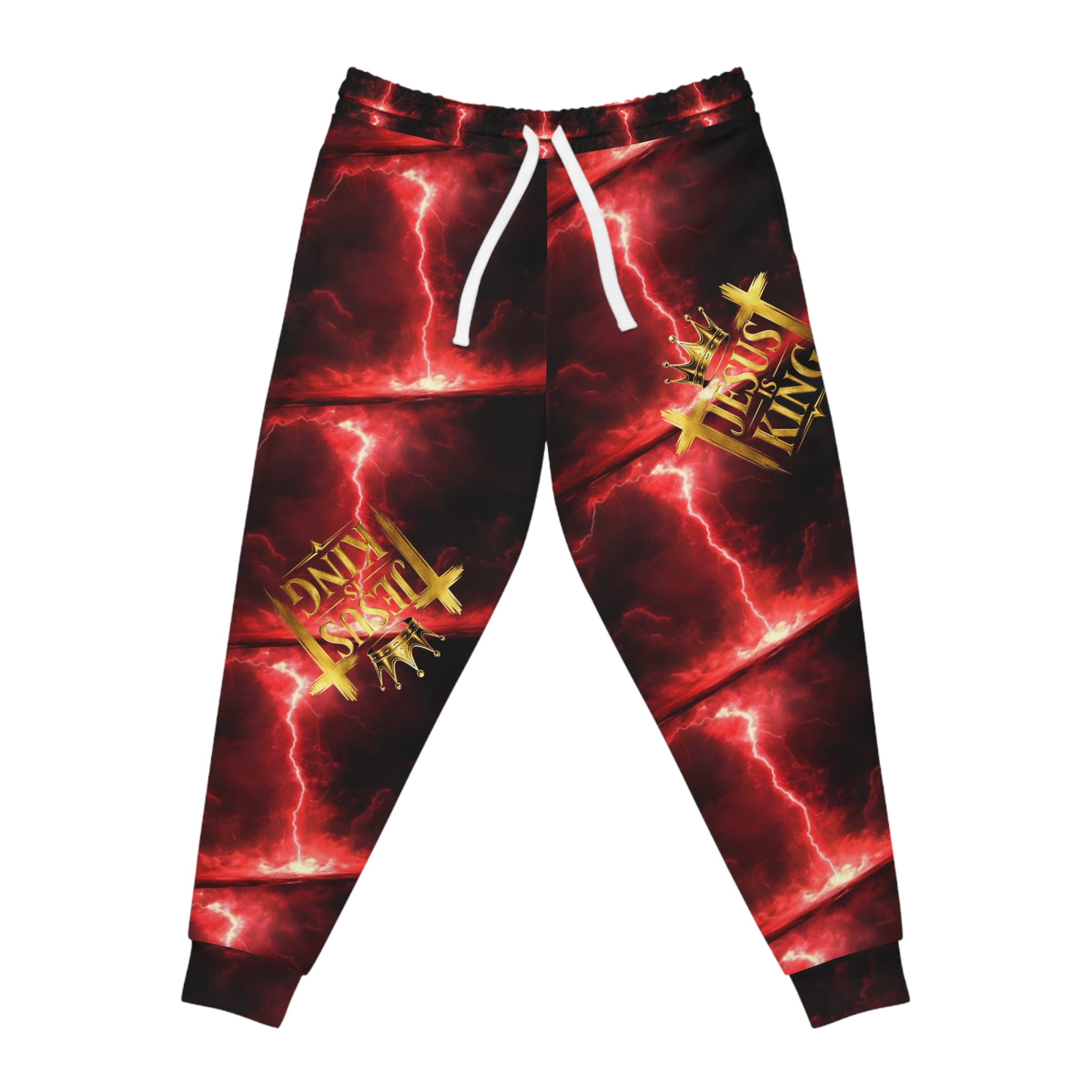 Jesus Is King' Red Lightning Athletic Joggers