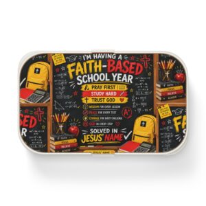 Faith-Based Bento Lunch Box — 'I'm Having a Faith-Based School Year' Christian Kids Lunchbox