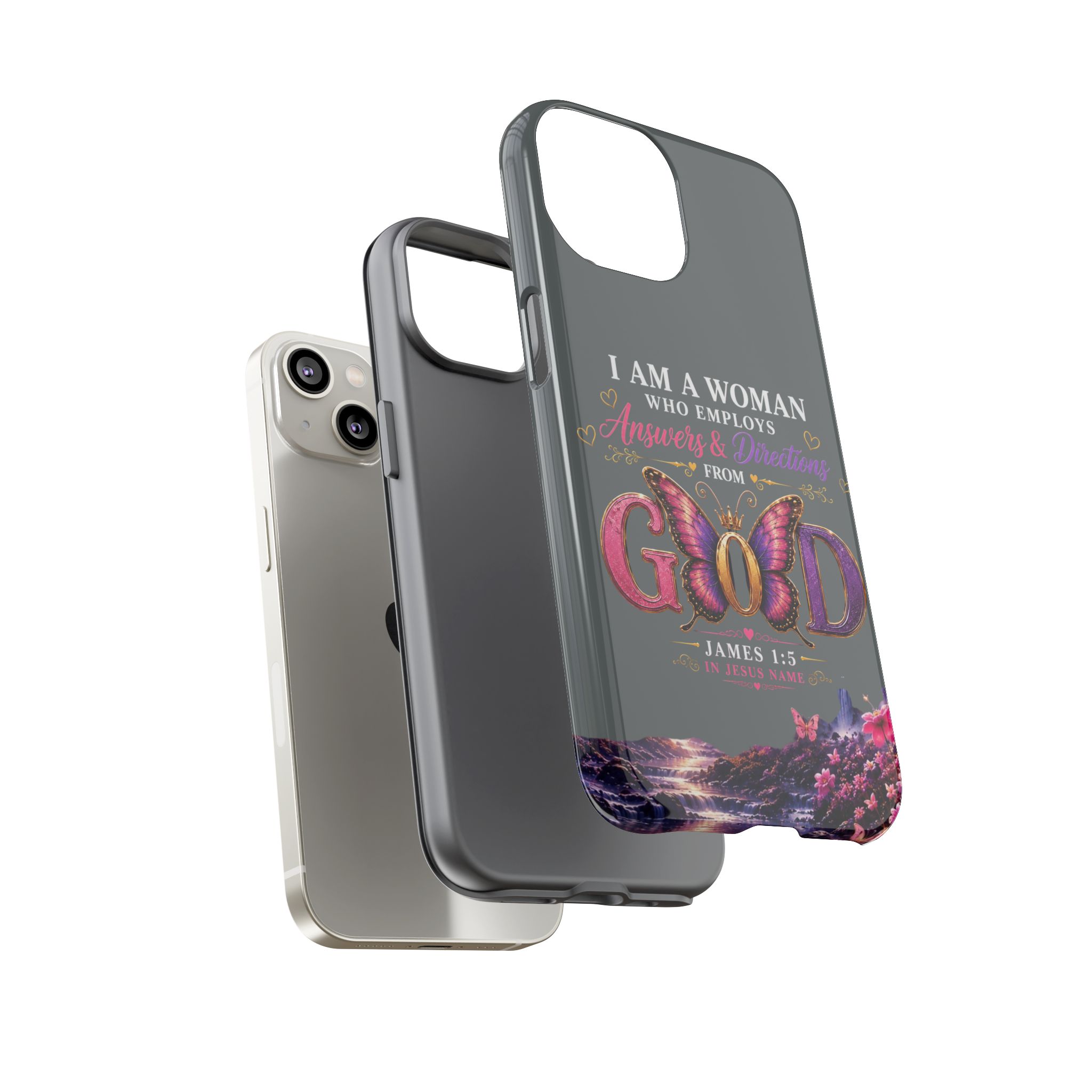“I Am a Woman Who Employs Answers & Wisdom from God” Butterfly Design phone case - Image 49