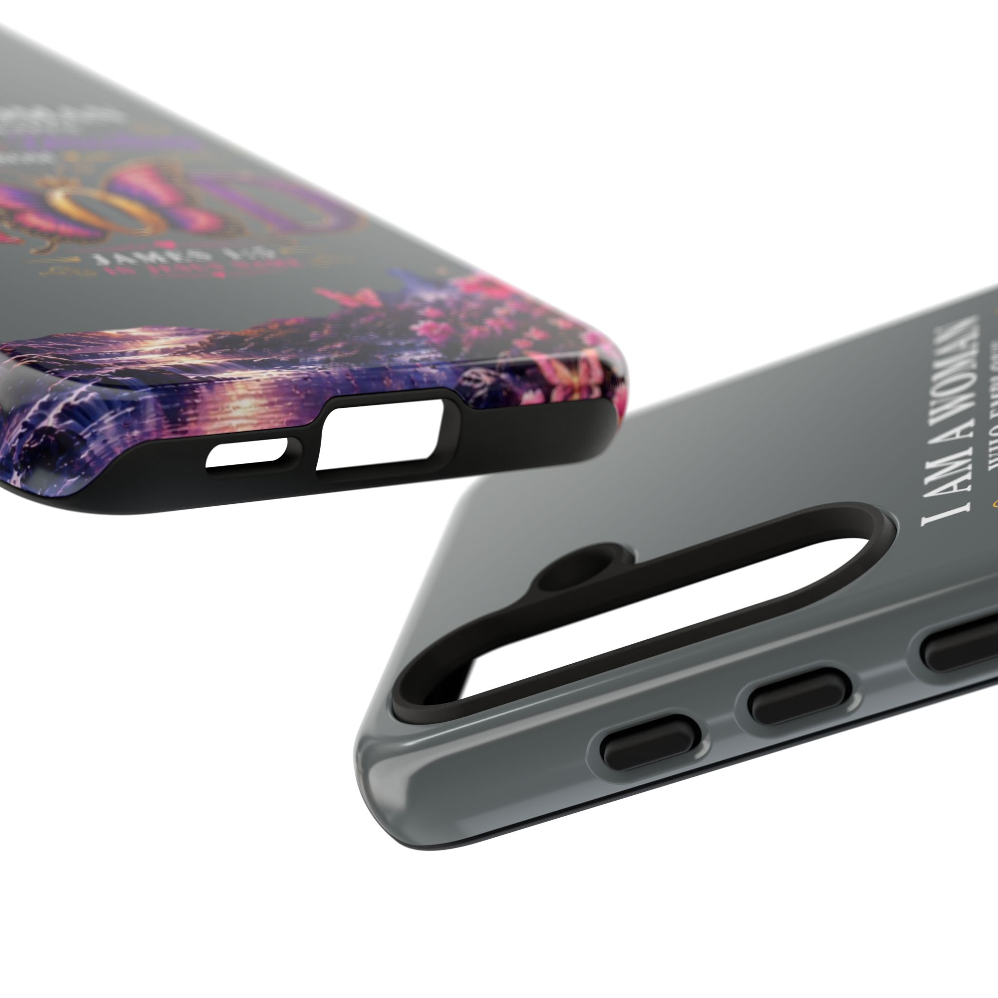 “I Am a Woman Who Employs Answers & Wisdom from God” Butterfly Design phone case - Image 97