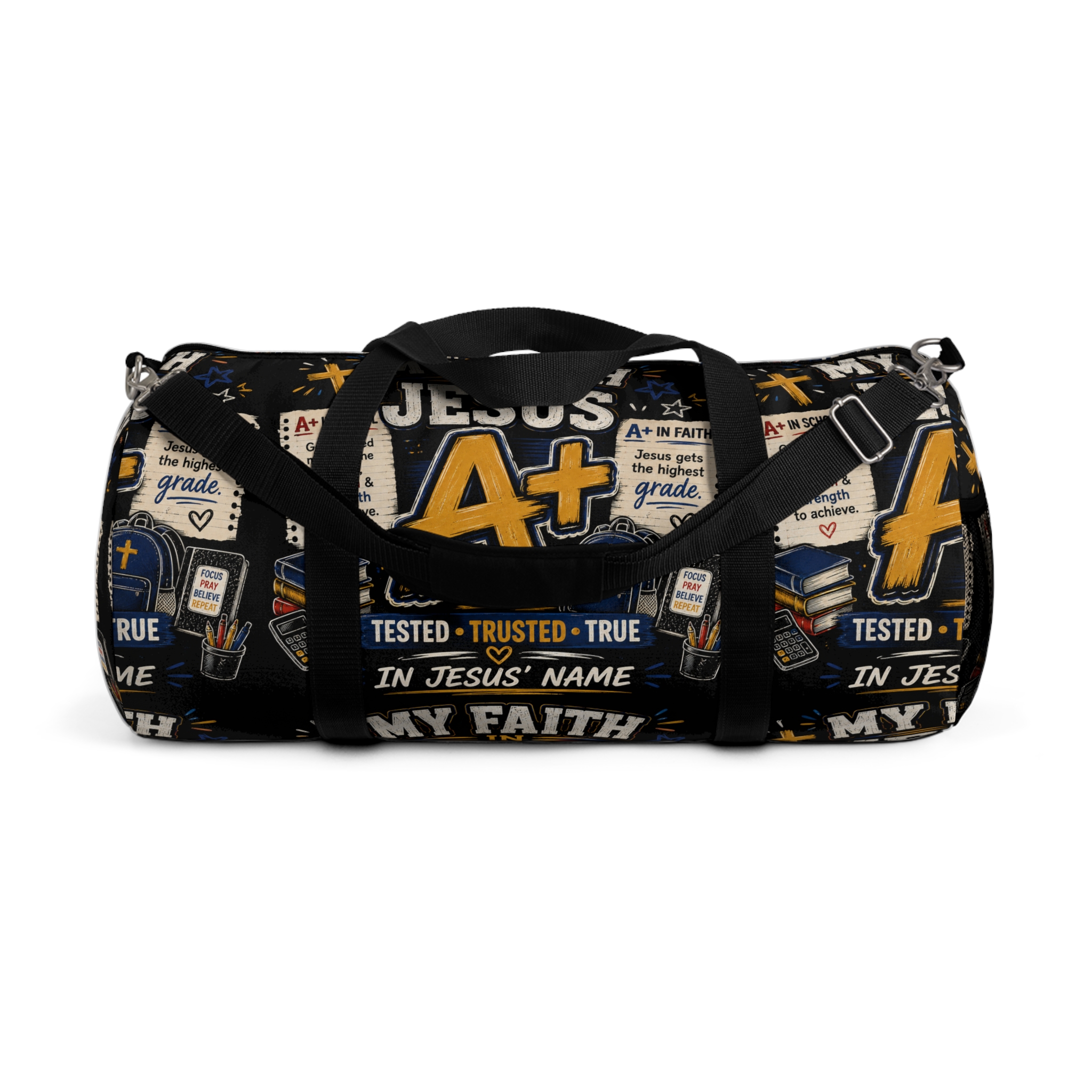Faith A+ Duffel Bag — Christian Inspirational Travel Gym Bag