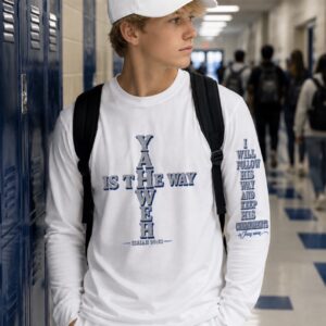 Men's Long Sleeve Tee — 'Yahweh Is The Way' Christian Faith Shirt (Isaiah 30:21)