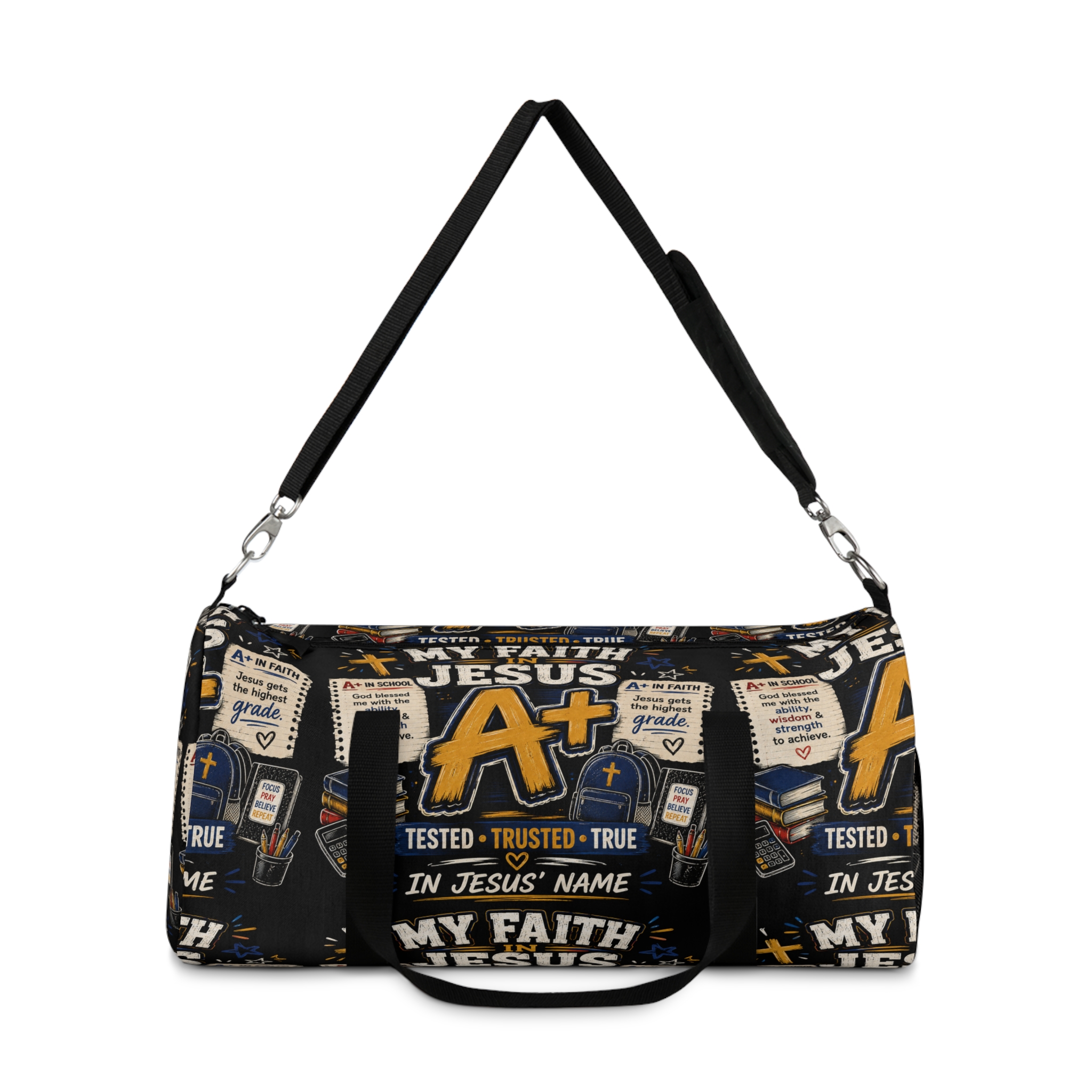 Faith A+ Duffel Bag — Christian Inspirational Travel Gym Bag - Image 2
