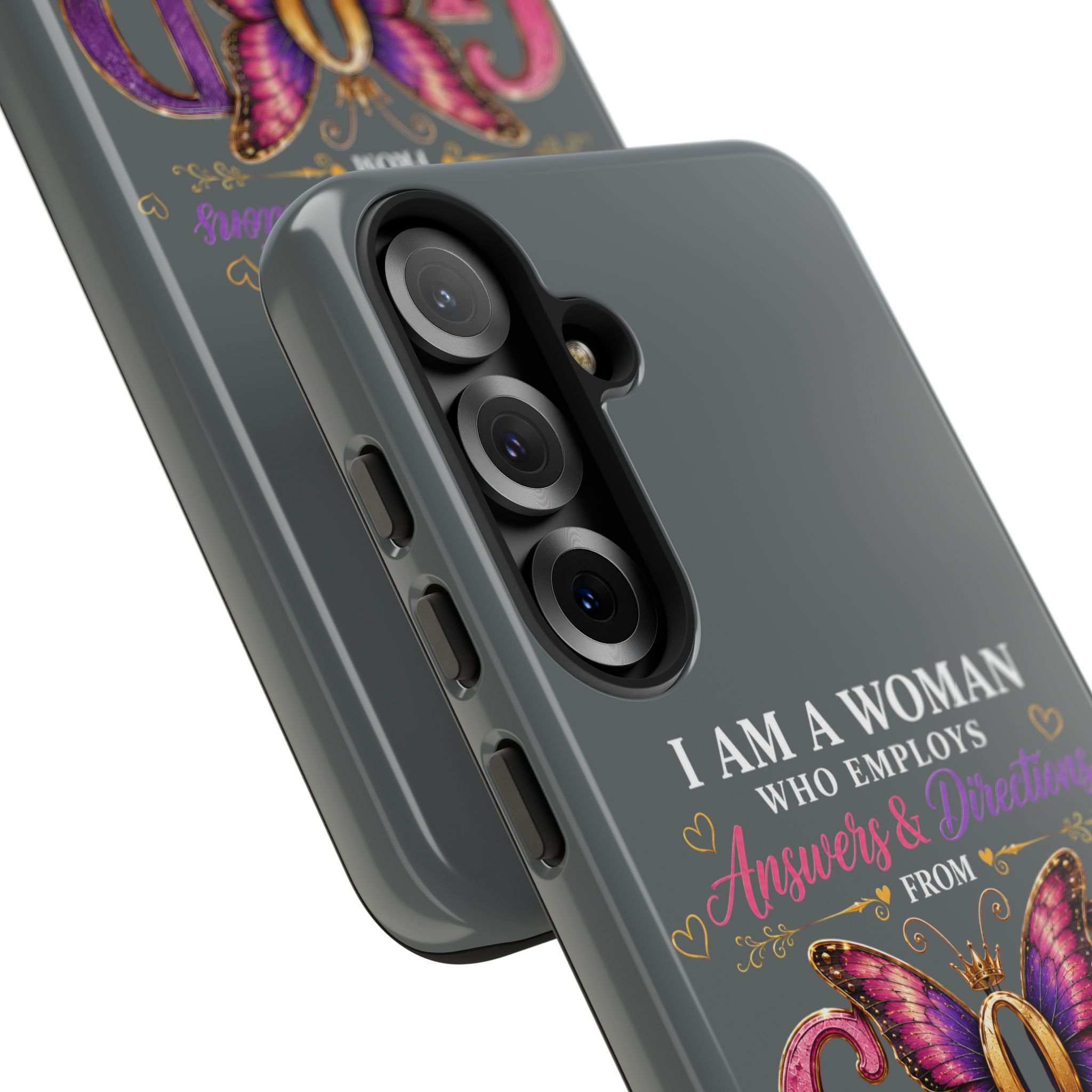 “I Am a Woman Who Employs Answers & Wisdom from God” Butterfly Design phone case - Image 141