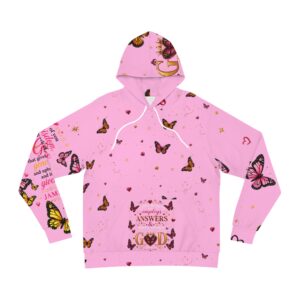 Pink Butterfly Hoodie — James 1:5 Graphic