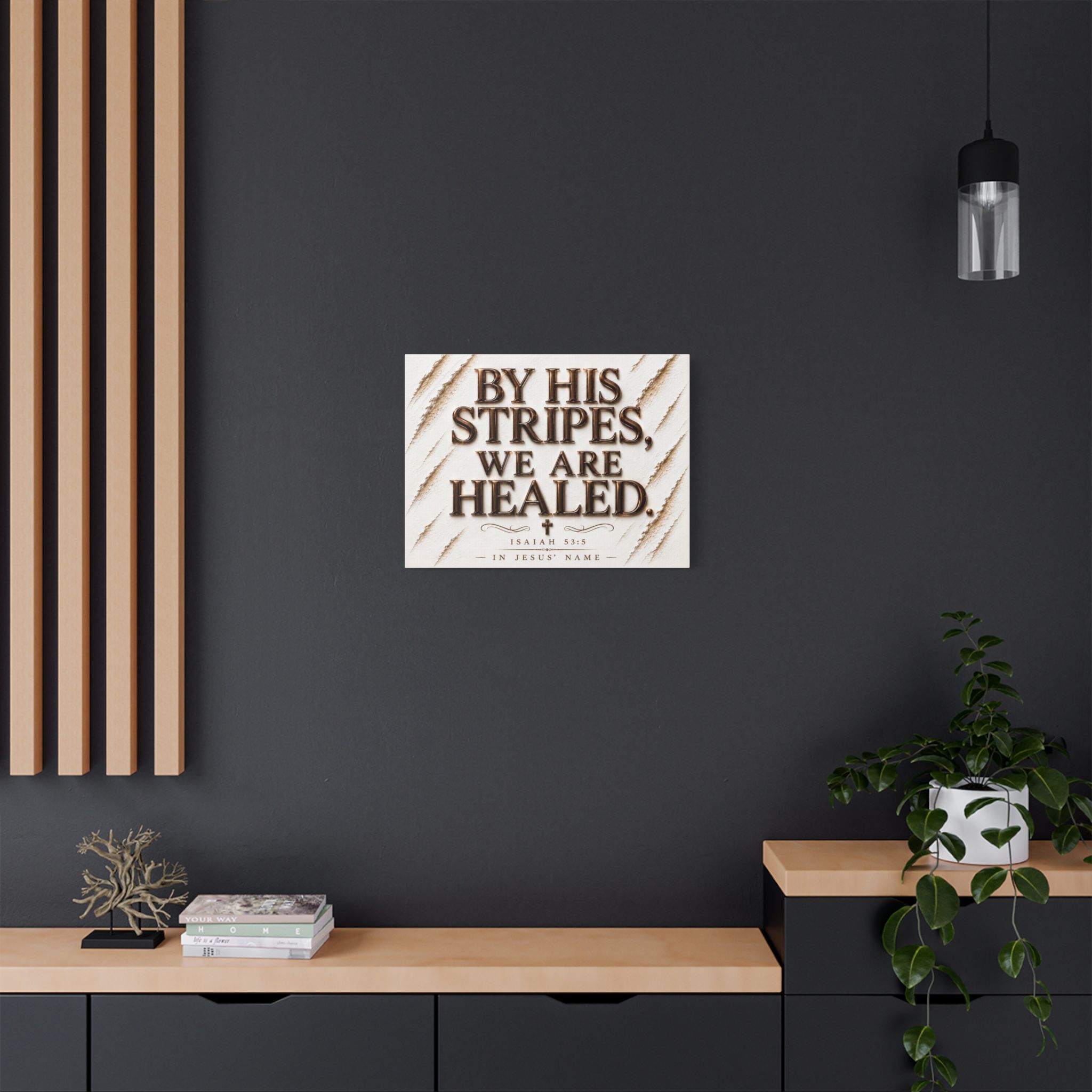 By His Stripes We Are Healed – Isaiah 53:5 Stretched Canvas - Image 4