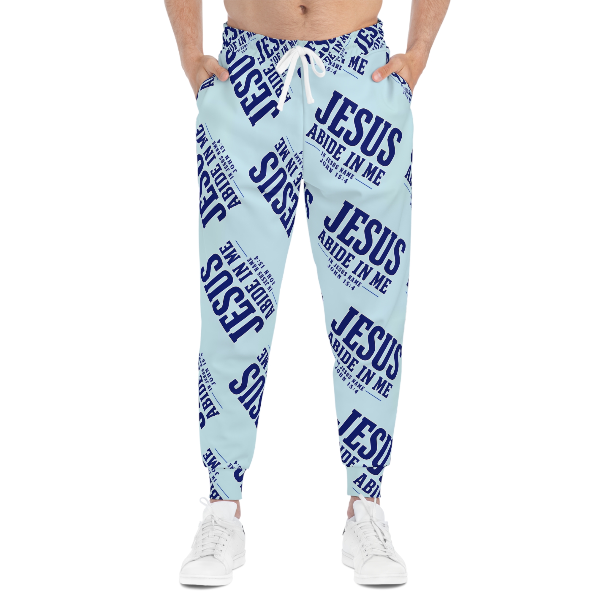 Jesus Abide In Me Athletic Joggers — Christian Faith All-Over Print - Image 3