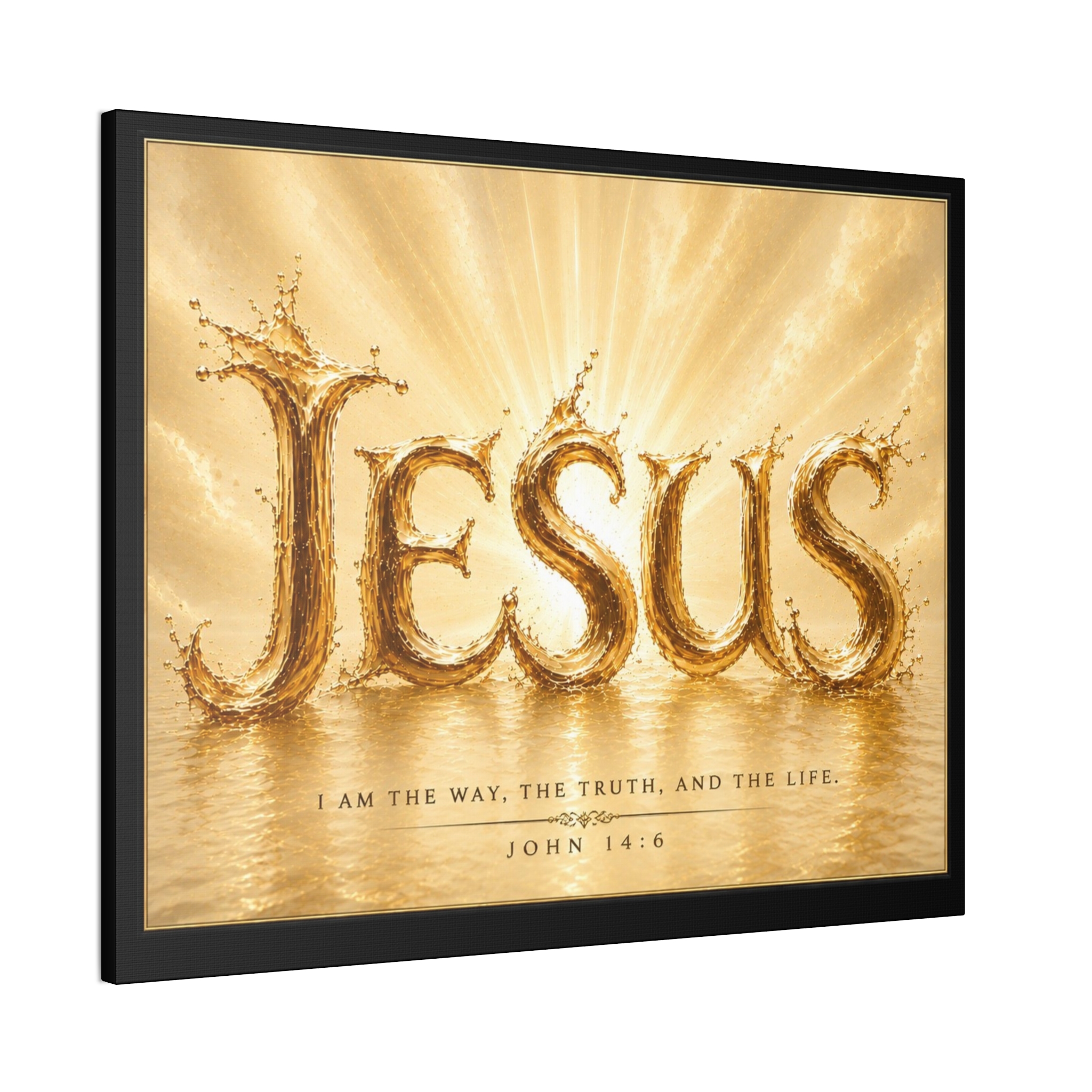 Jesus Water Gold Canvas Wall Art — John 14:6 Inspirational Christian Decor - Image 6