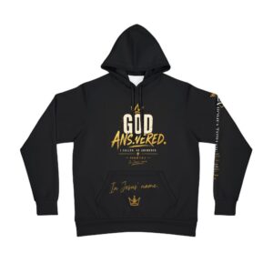 Christian Hoodie — “God Answered” Inspirational Faith Pullover