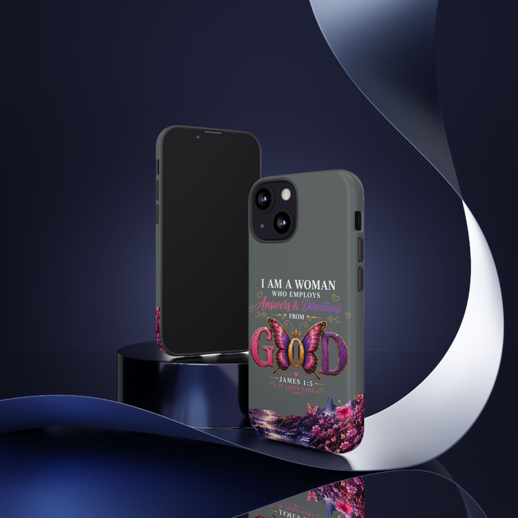 “I Am a Woman Who Employs Answers & Wisdom from God” Butterfly Design phone case - Image 24
