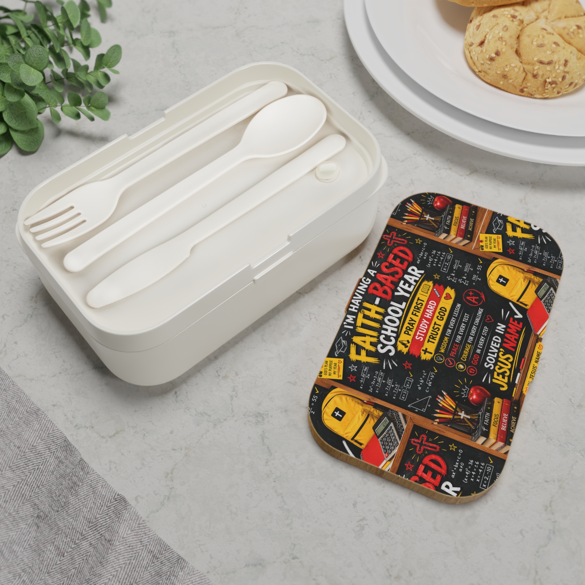 Faith-Based Bento Lunch Box — 'I'm Having a Faith-Based School Year' Christian Kids Lunchbox - Image 4