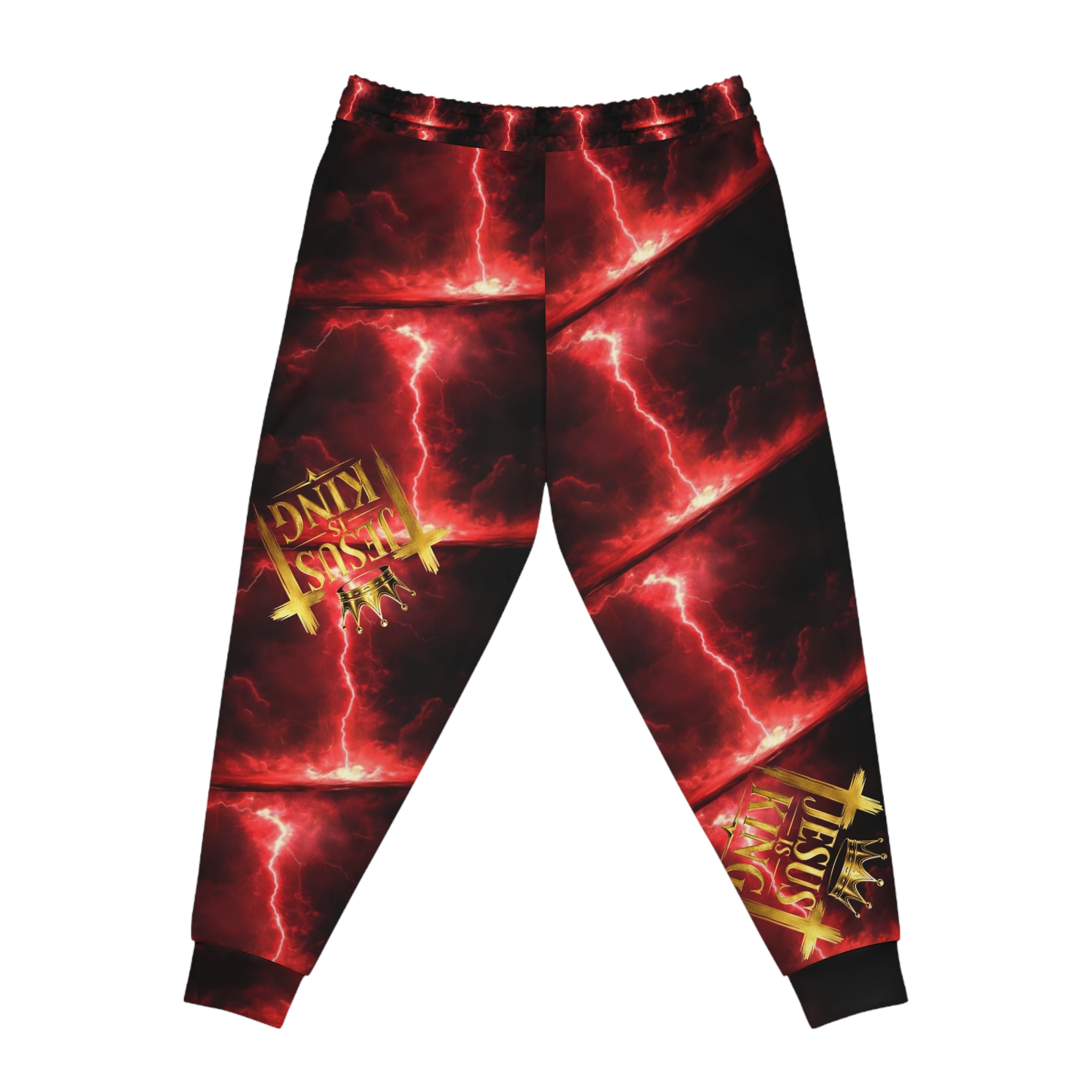 Jesus Is King' Red Lightning Athletic Joggers - Image 2