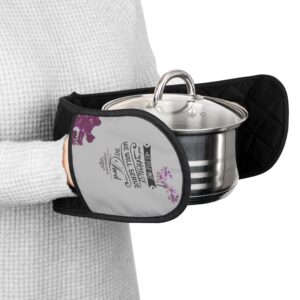 Purple & Grey Oven Mitts