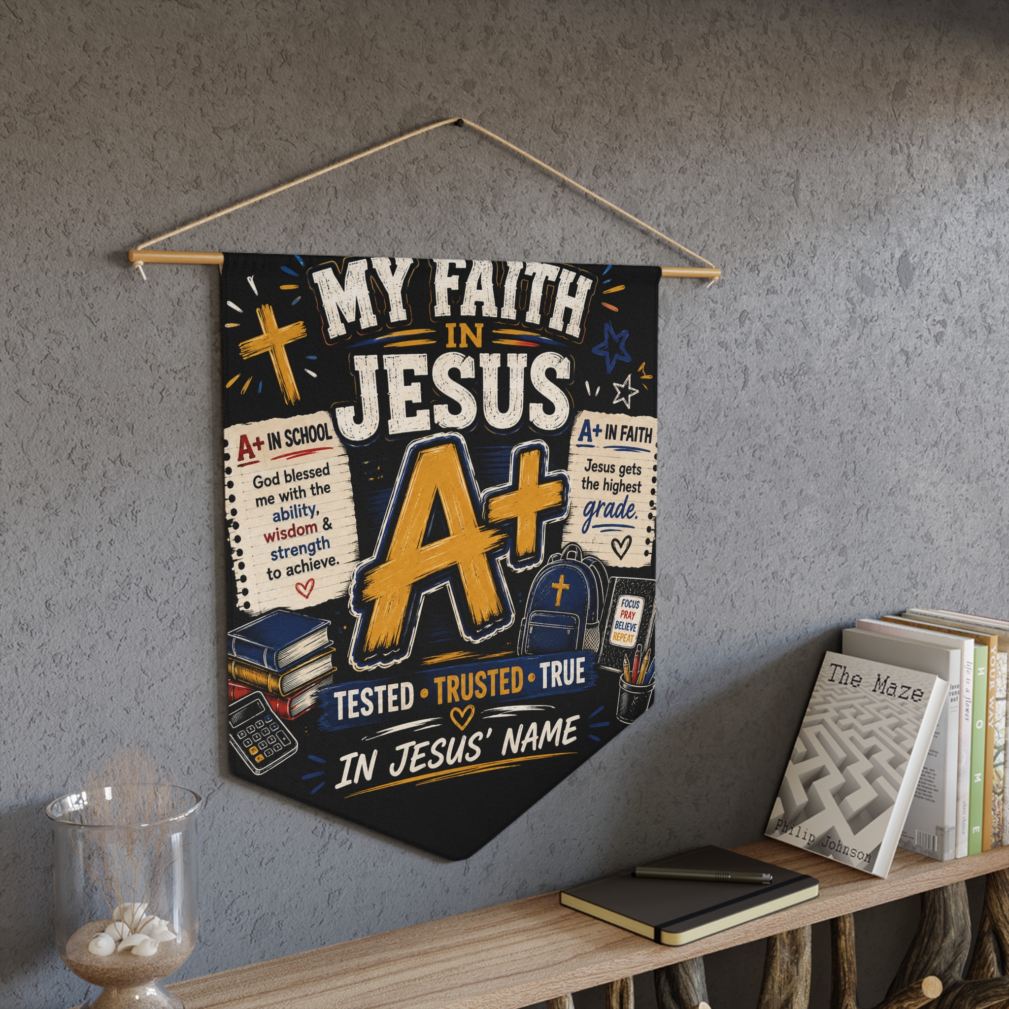 Faith in Jesus A+ Pennant — Christian Schoolroom Wall Banner - Image 4