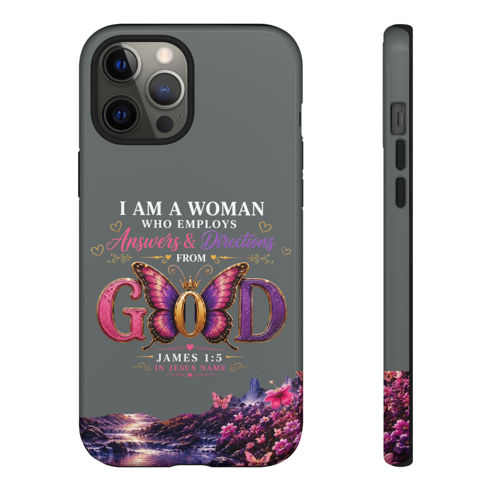 “I Am a Woman Who Employs Answers & Wisdom from God” Butterfly Design phone case - Image 20