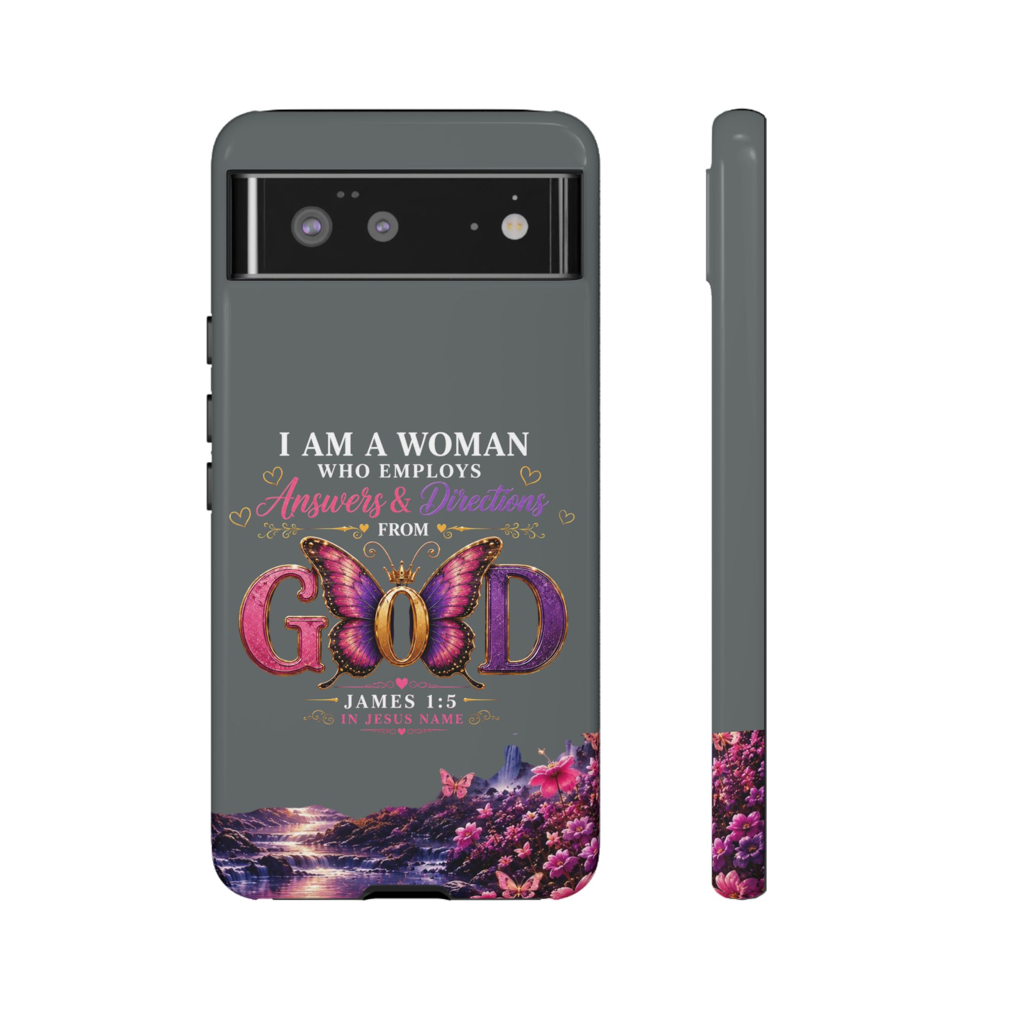 “I Am a Woman Who Employs Answers & Wisdom from God” Butterfly Design phone case - Image 35