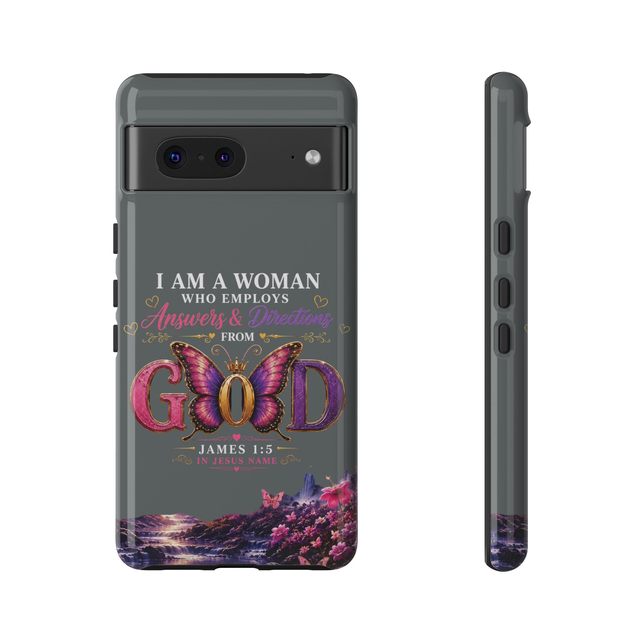 “I Am a Woman Who Employs Answers & Wisdom from God” Butterfly Design phone case - Image 75