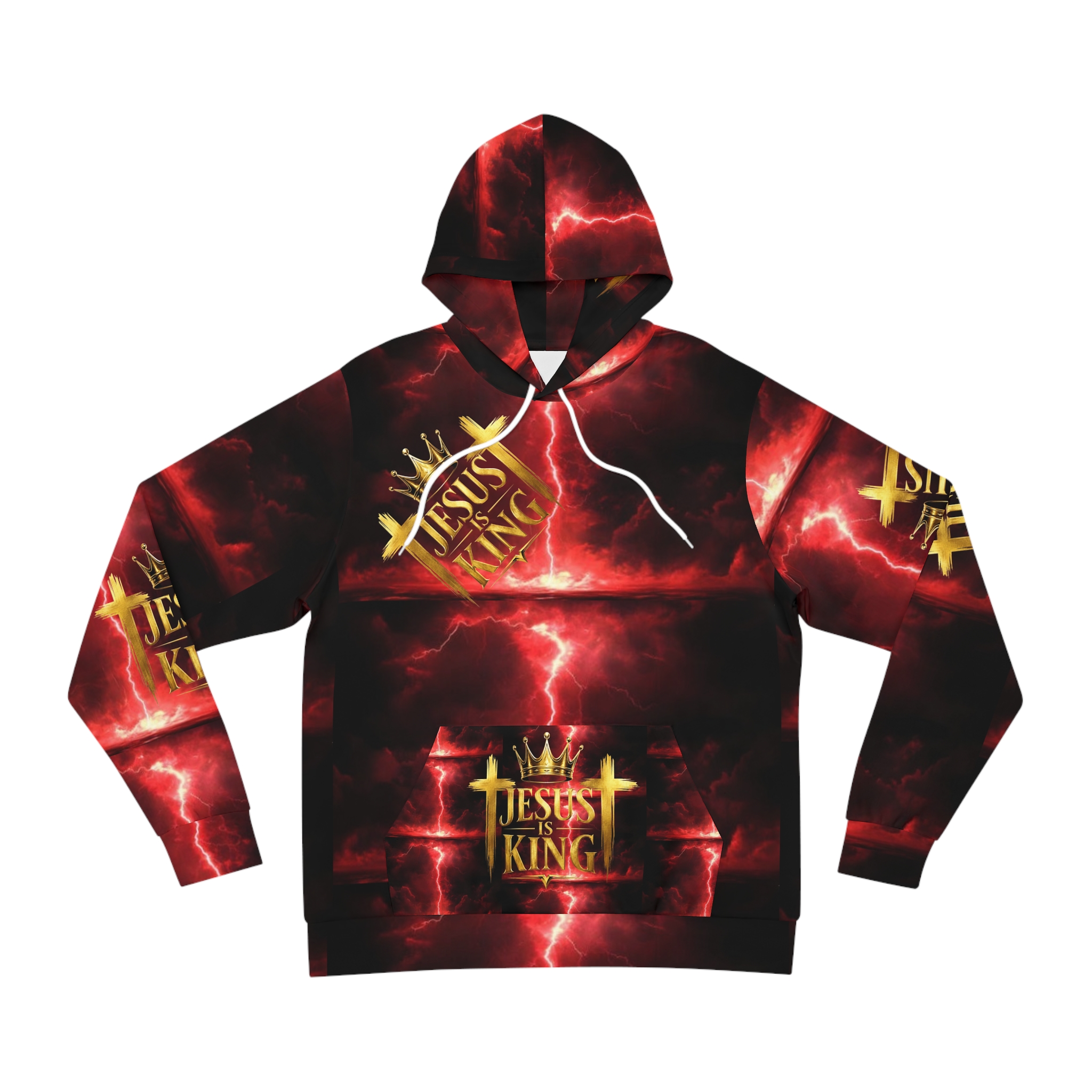 Jesus Is King Red Lightning Hoodie - Image 2
