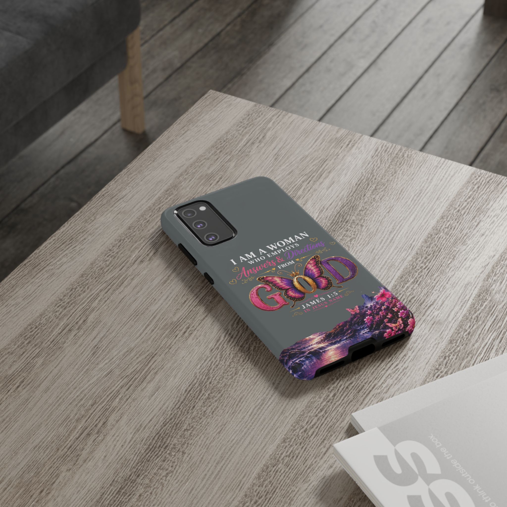 “I Am a Woman Who Employs Answers & Wisdom from God” Butterfly Design phone case - Image 38