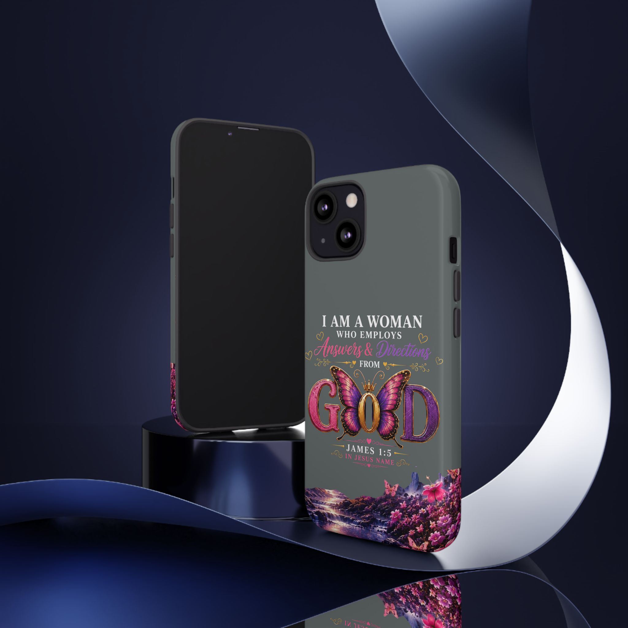 “I Am a Woman Who Employs Answers & Wisdom from God” Butterfly Design phone case - Image 22
