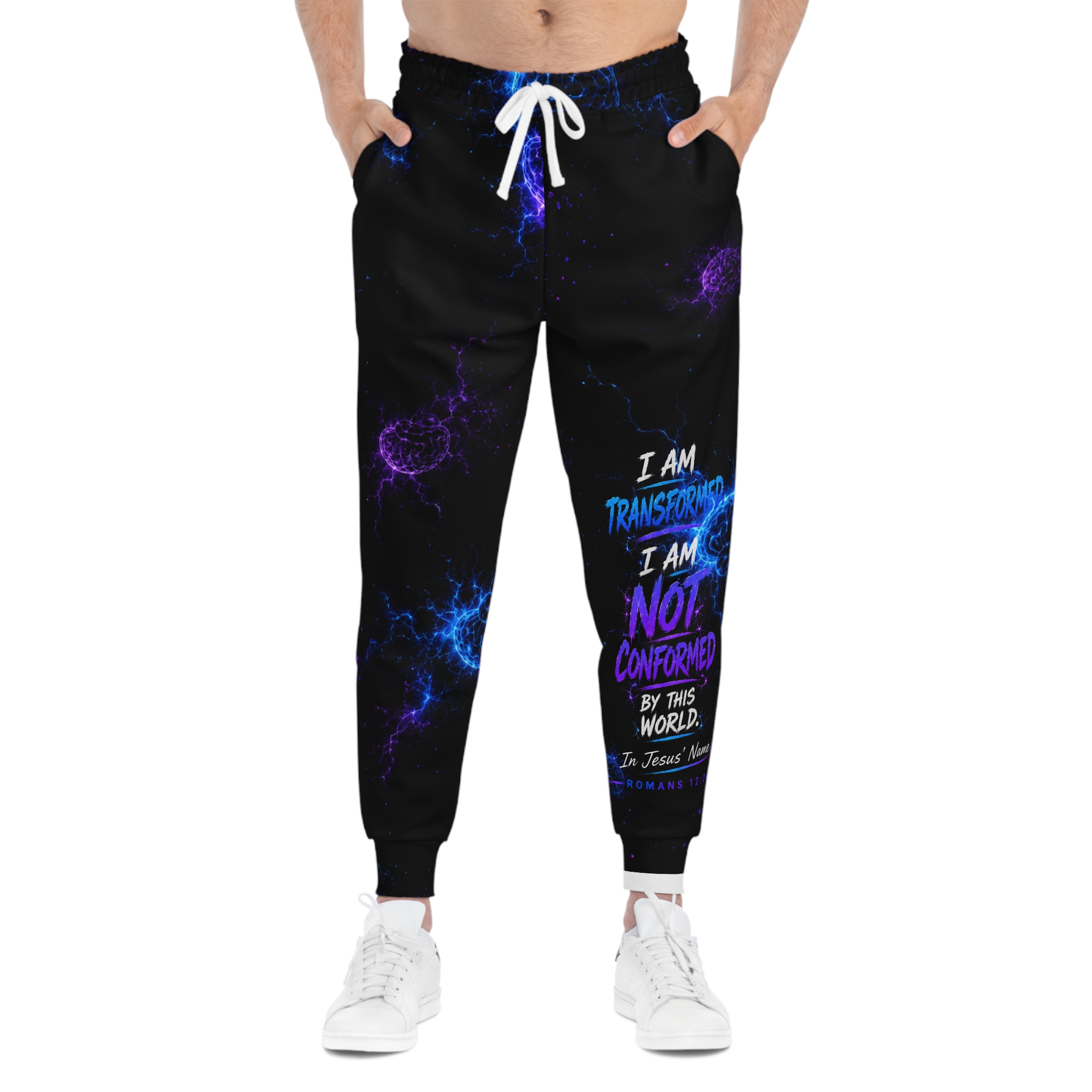 Transformative Quote Joggers — "I Am Transformed, I Am Not Conformed" Athletic Sweatpants - Image 3