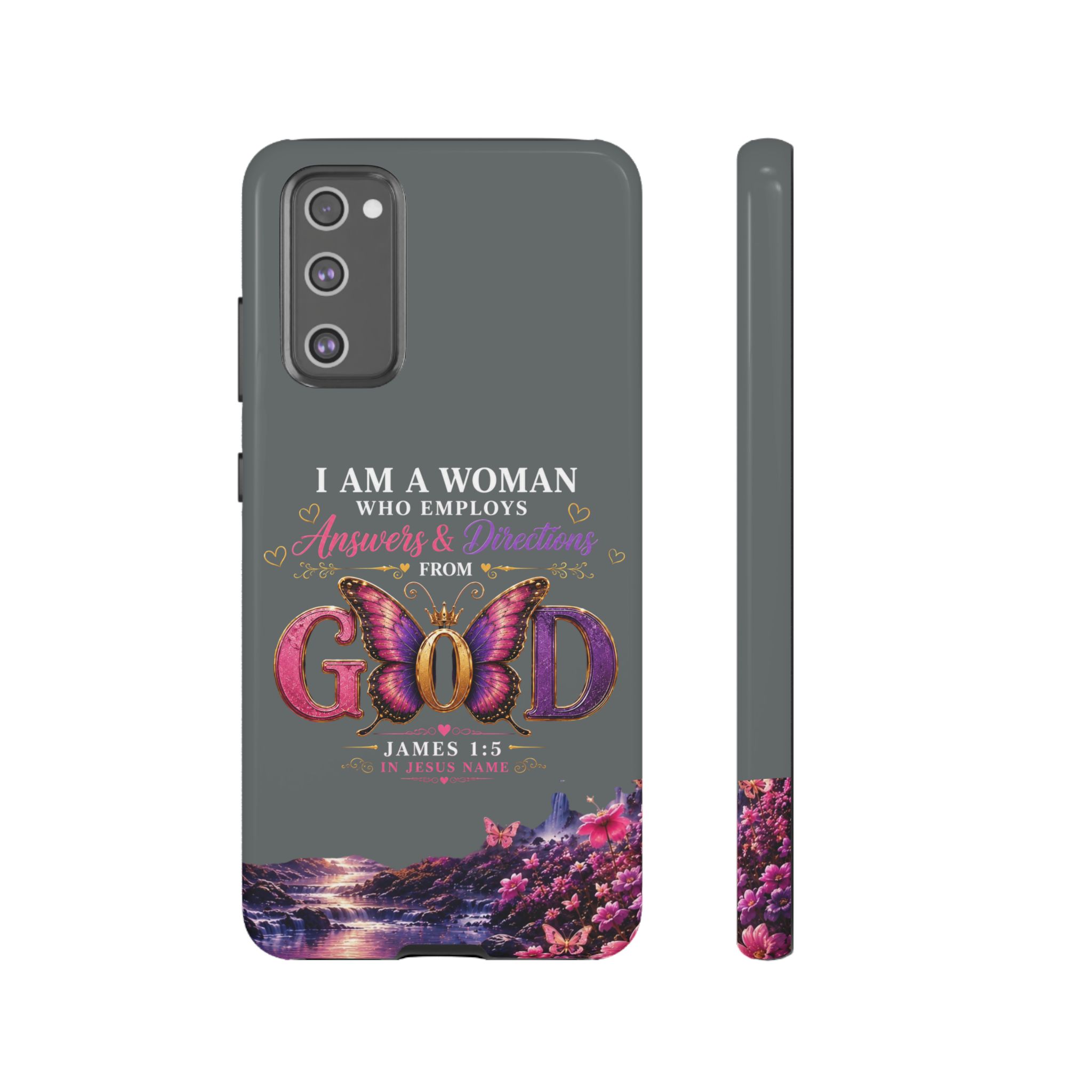 “I Am a Woman Who Employs Answers & Wisdom from God” Butterfly Design phone case - Image 37